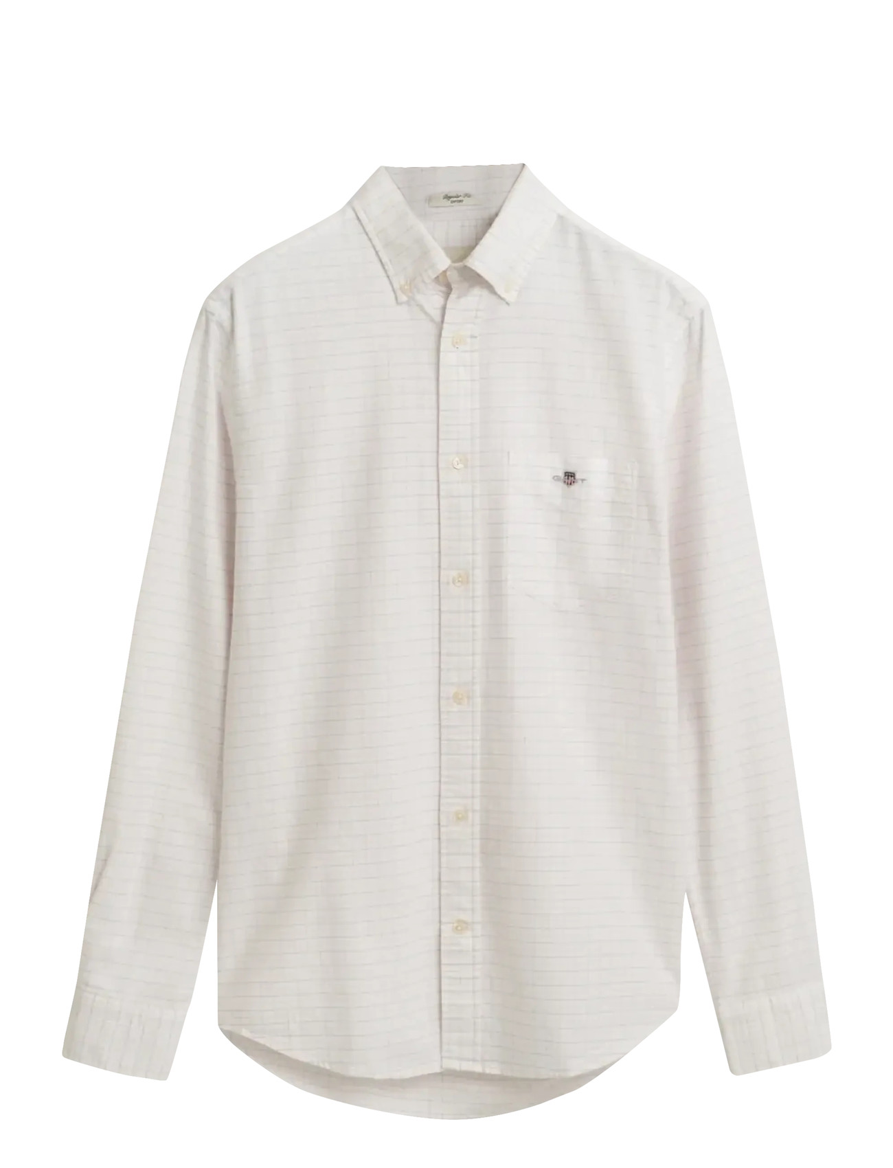 GANT Reg Klassisch Oxford Check Shirt Cream - XL - Herren