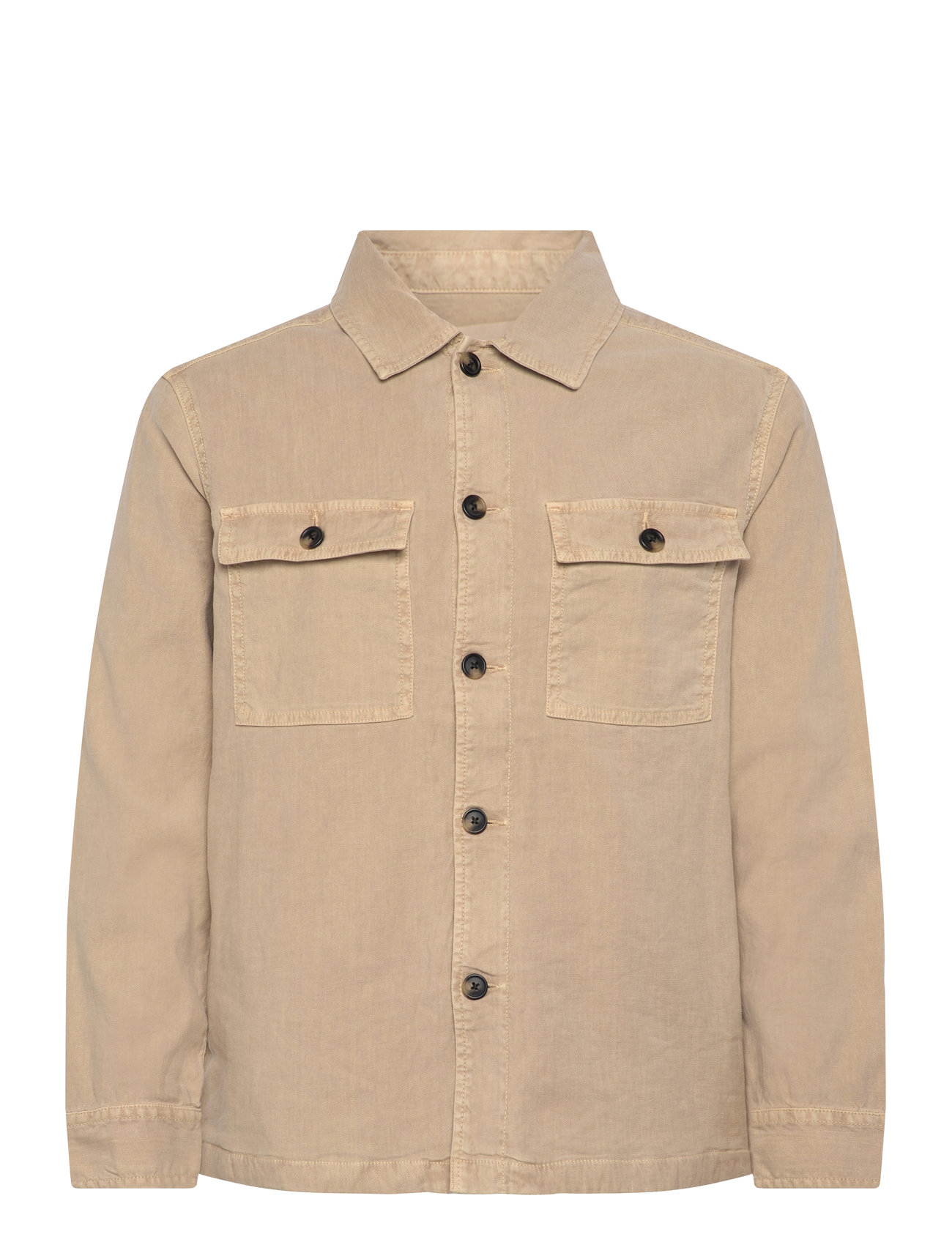 GANT Reg Cot/Linen Overshirt Beige