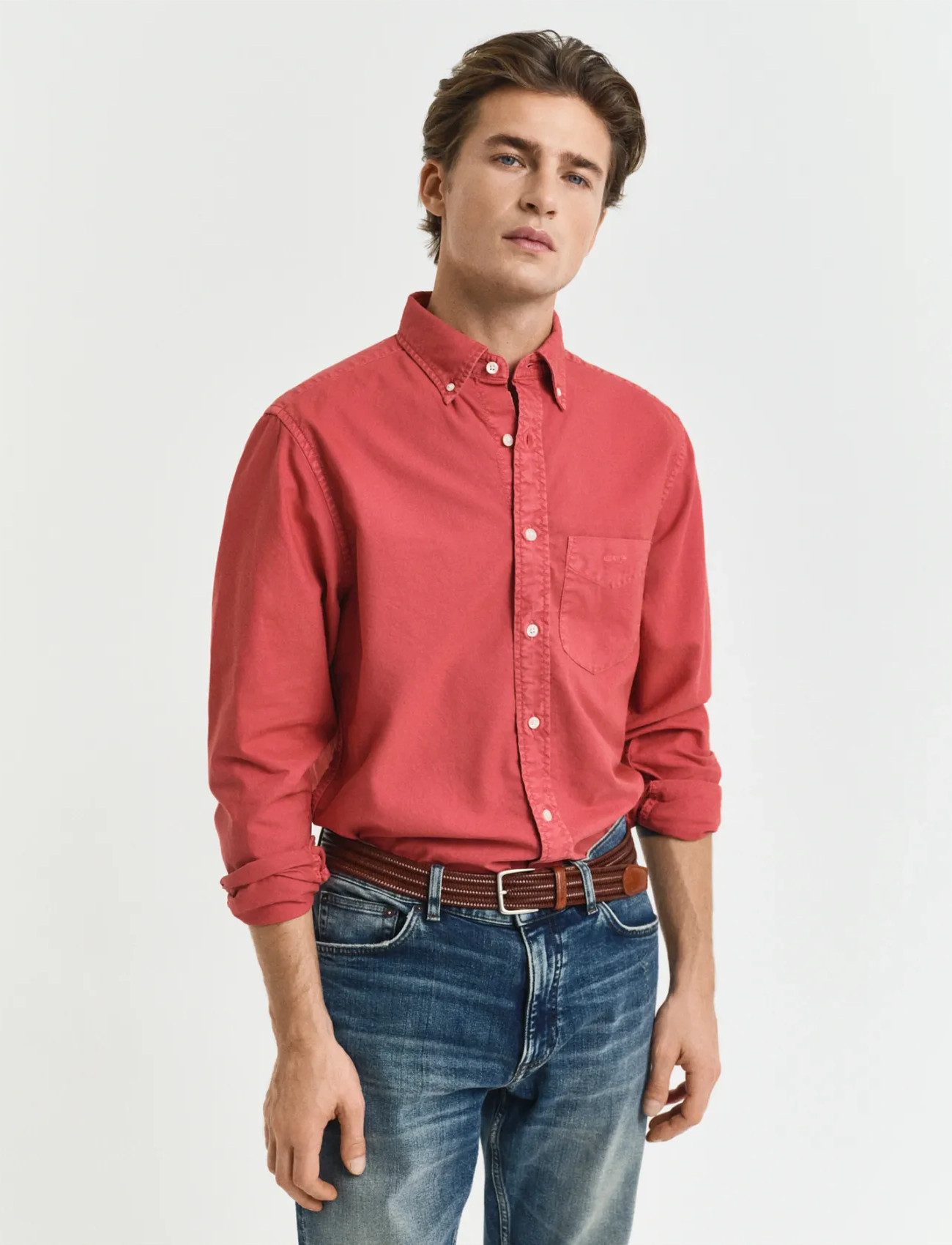 GANT Reg Gmnt Dyed Archive Oxford Shirt, XL, Red, Skjorter > Afslappet Shirts, Herre