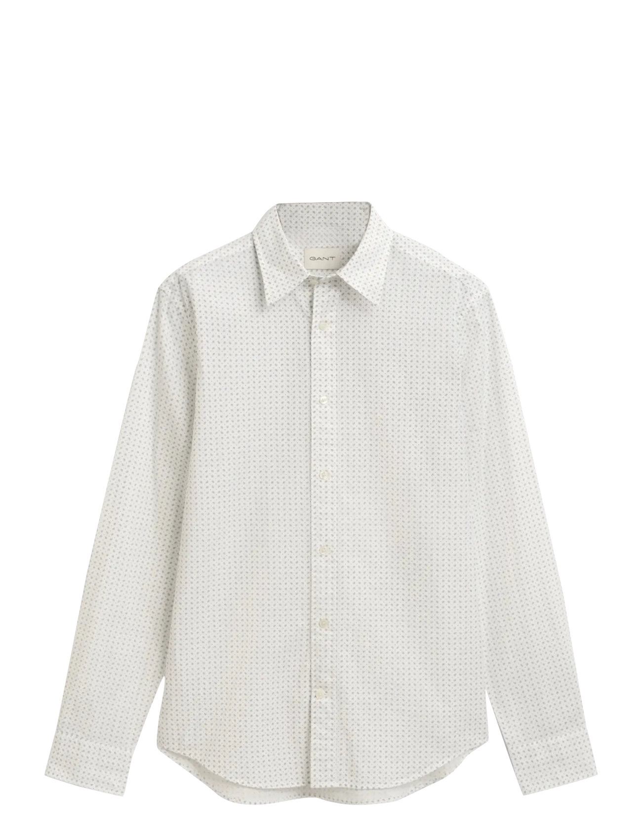 GANT Reg Micro Print Shirt, L, White, Shirts - Casual Shirts, Herre