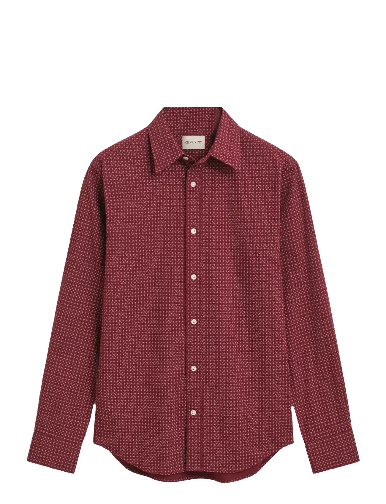 GANT Reg Micro Print Shirt, 3XL, Red, Skjorter > Afslappet Shirts, Herre