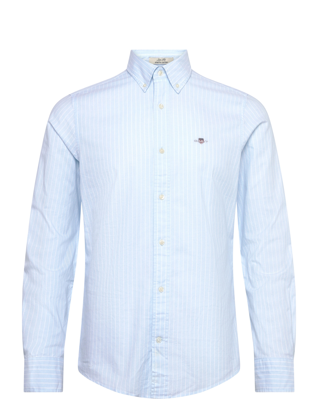 GANT Slim Oxford Stretch Stripe Shirt, XL, Blue, Shirts > Oxford Shirt, Herre