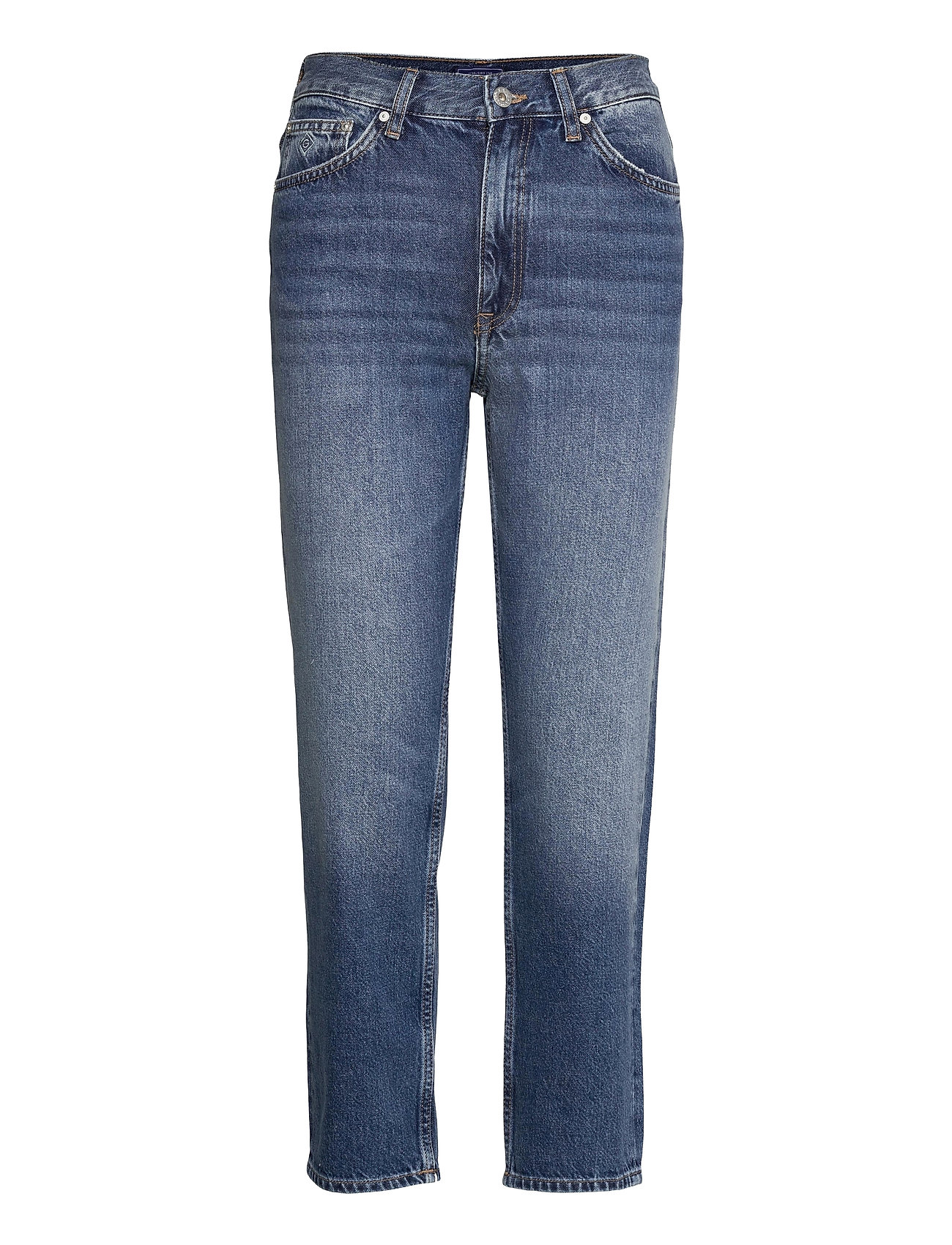 D1. Straight Hw Cropped Jeans Suorat Farkut Sininen GANT