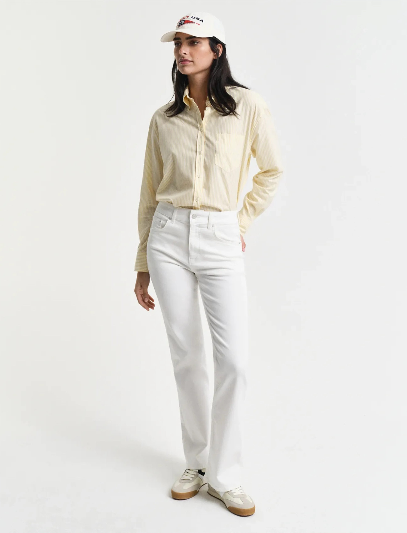 GANT Slim Flare White Jeans, 29, White, Jeans > Flares, Dame