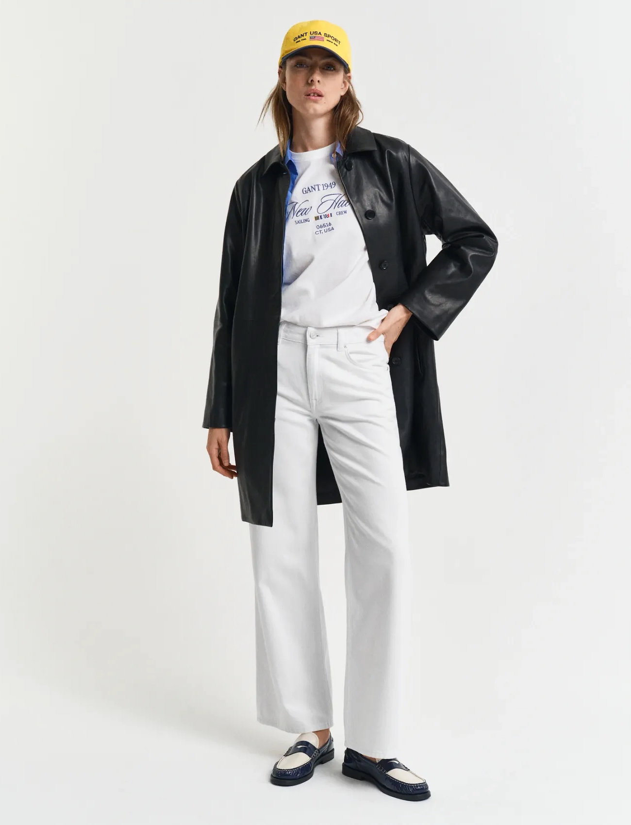 GANT Rel Straight White Jeans, 31, White, Jeans > Vidde, Dame