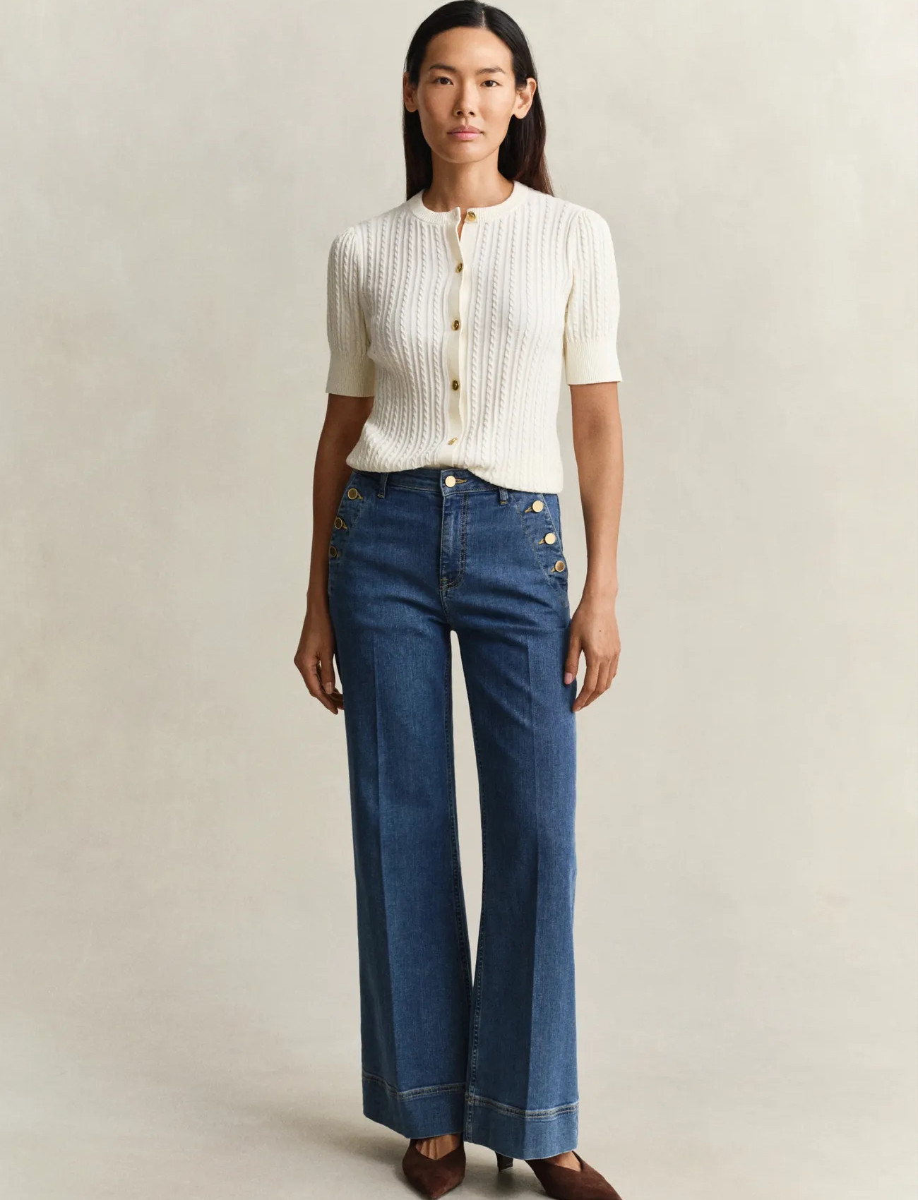 GANT Flare Nautical Jeans, 29, Blue, Jeans > Vidde, Dame
