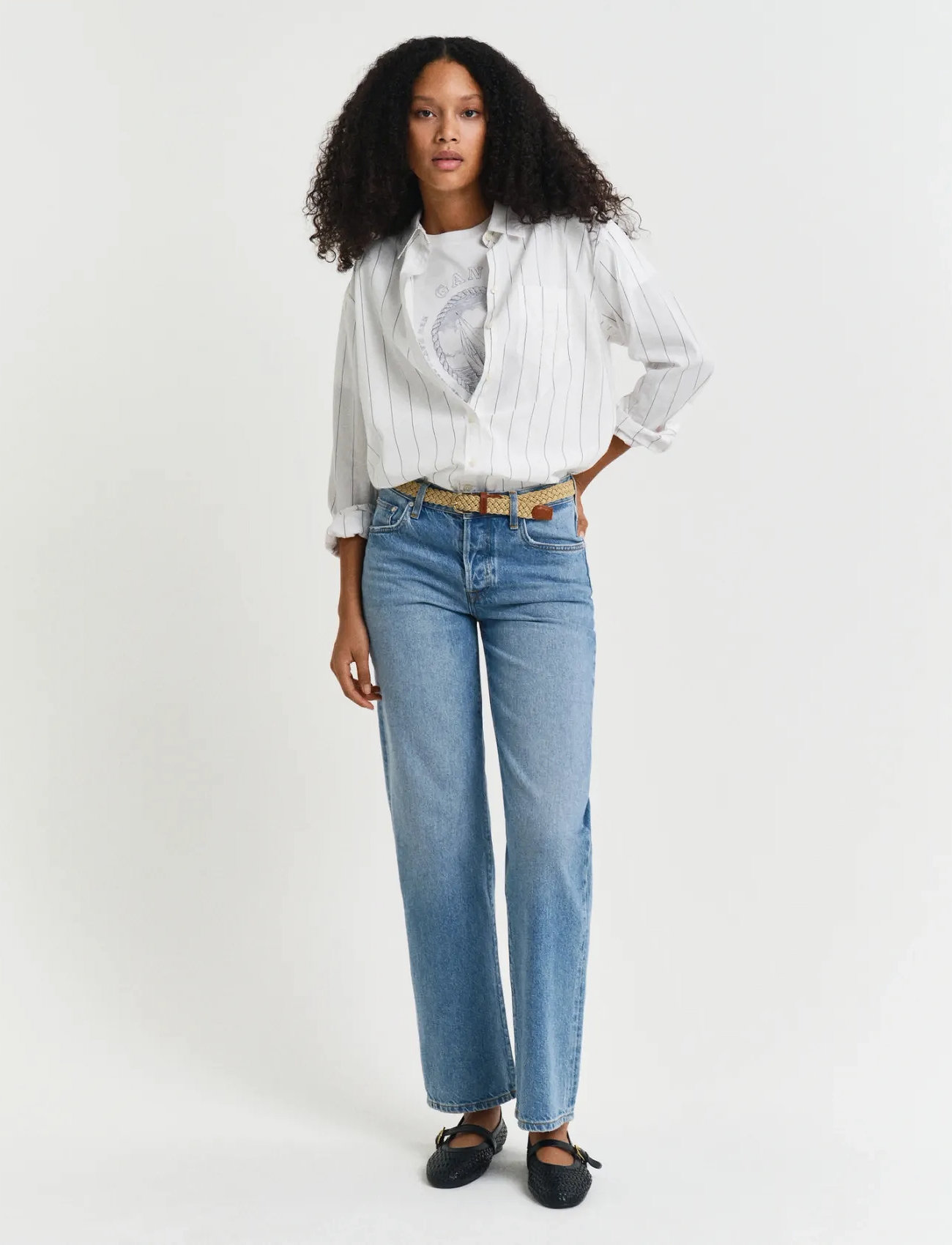 GANT Straight Rigid Jeans, 31, Blue, Jeans > Lige-Almindelige, Dame