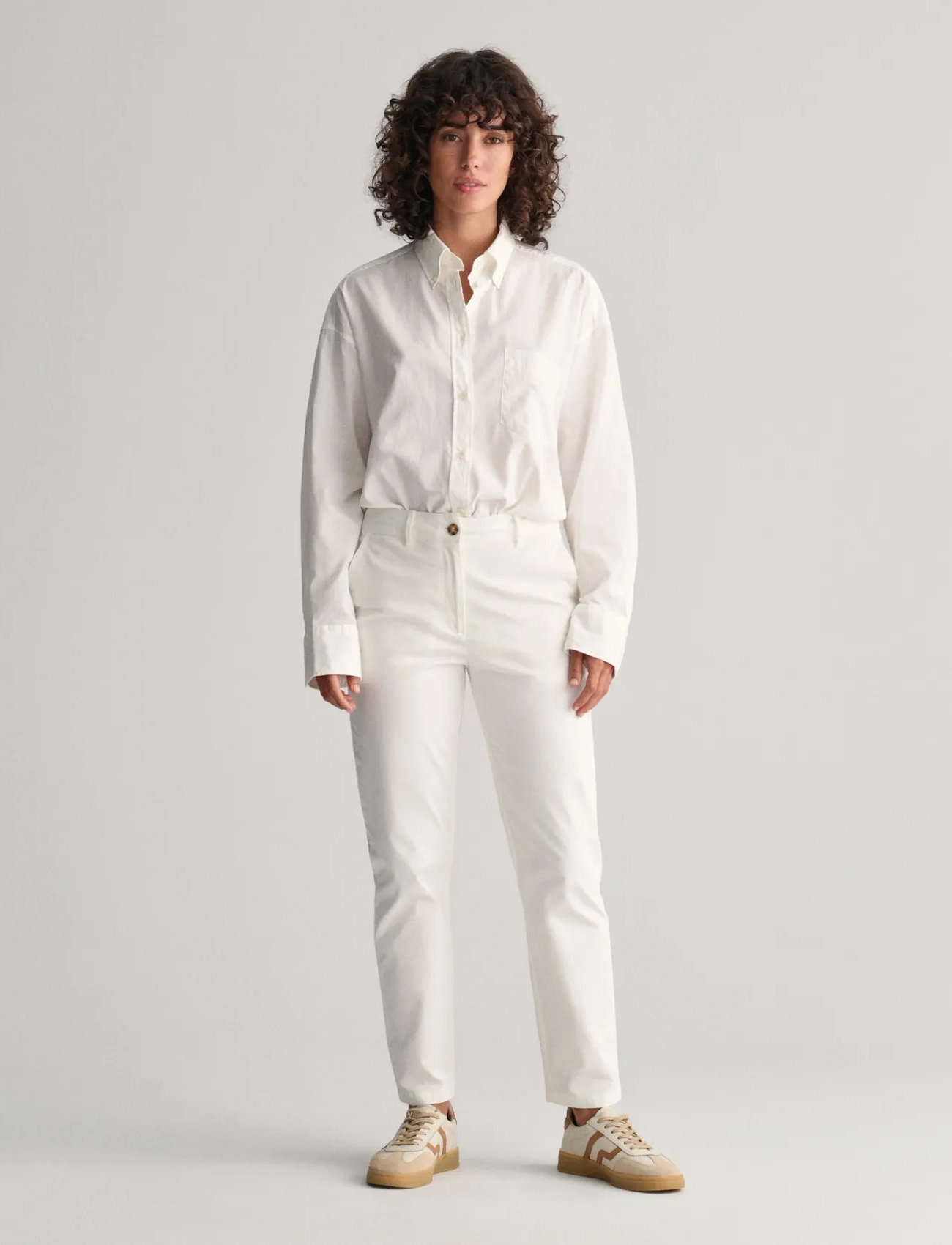 GANT Slim Chinos, 38, White, Bukser > Chinos, Dame