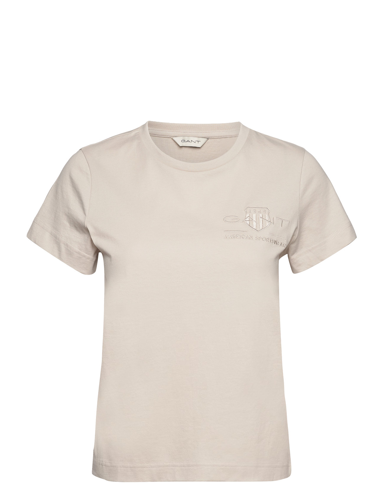 Reg Tonal Shield Ss T-Shirt Beige GANT