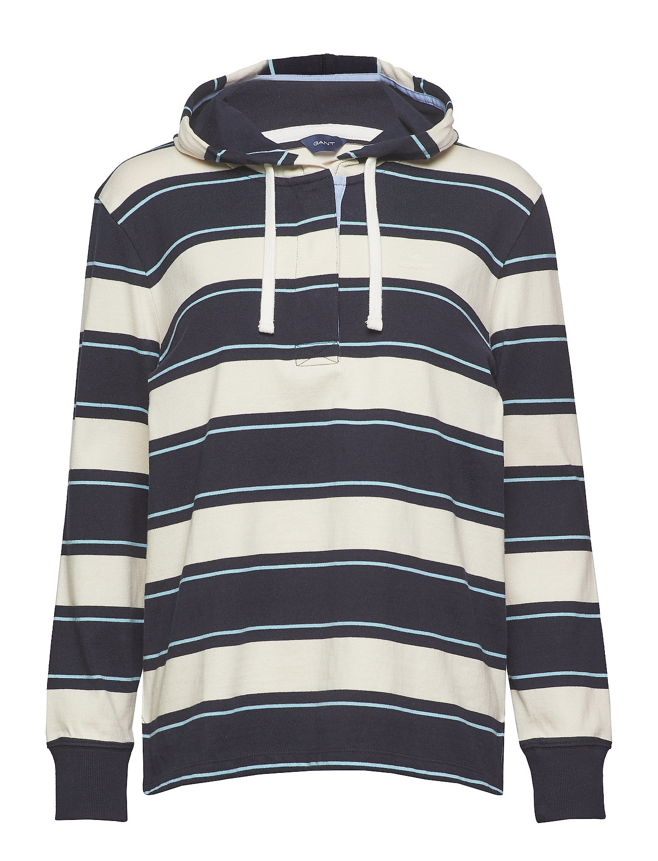 D1 Hooded Heavy Rugger Trui Met Lange Mouwen Blauw Gant gant kopen in de aanbieding
