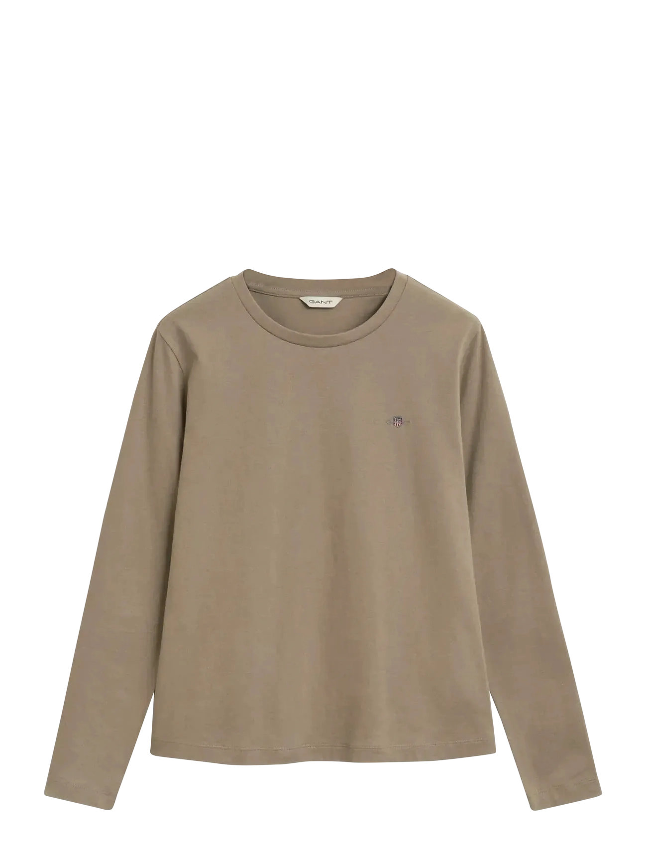GANT Reg Shield Ls T-Shirt Beige - S - Damen