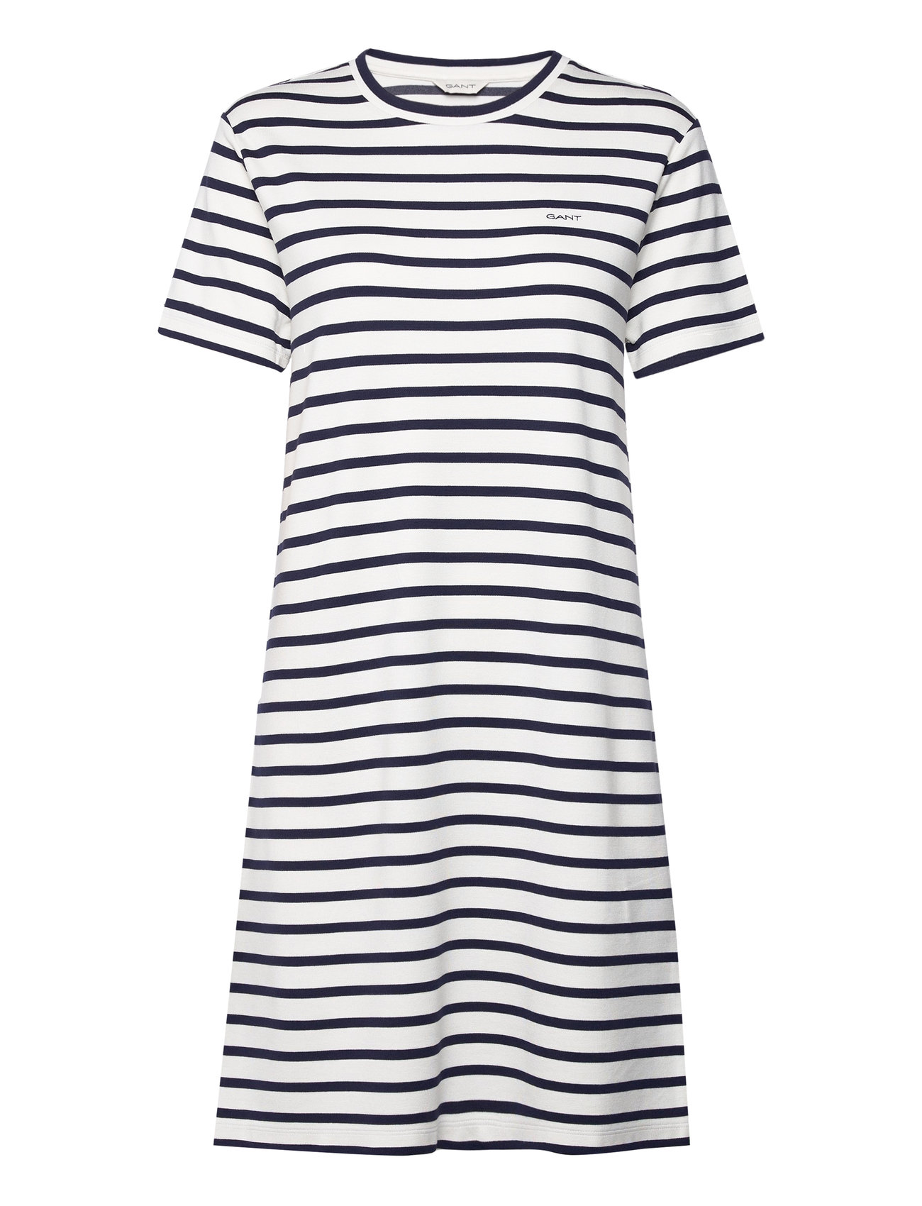 Striped Ss T-Shirt Dress Knälång Klänning Navy GANT