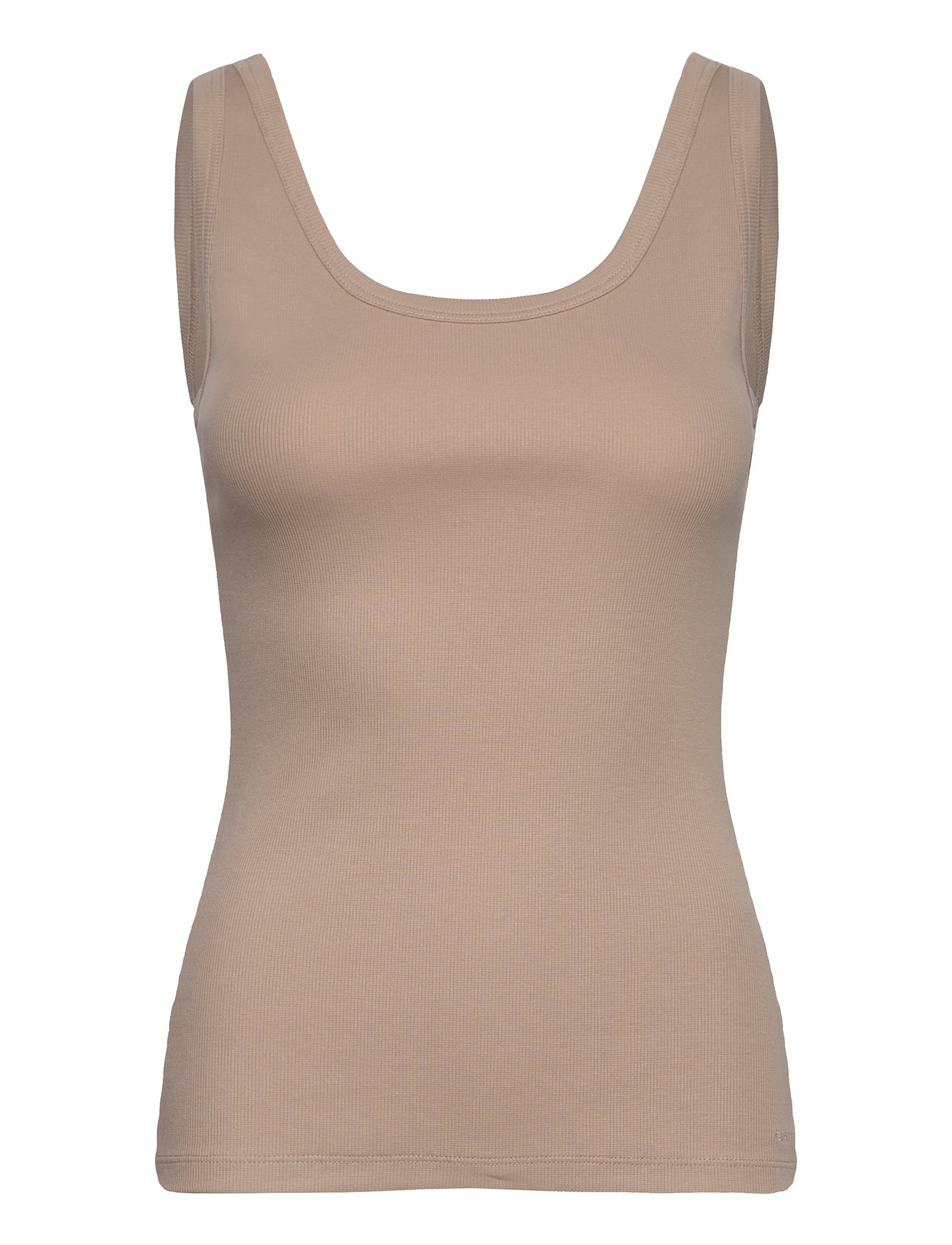 Slim Ribbed Tank Top Tops T-shirts & Tops Sleeveless Beige GANT