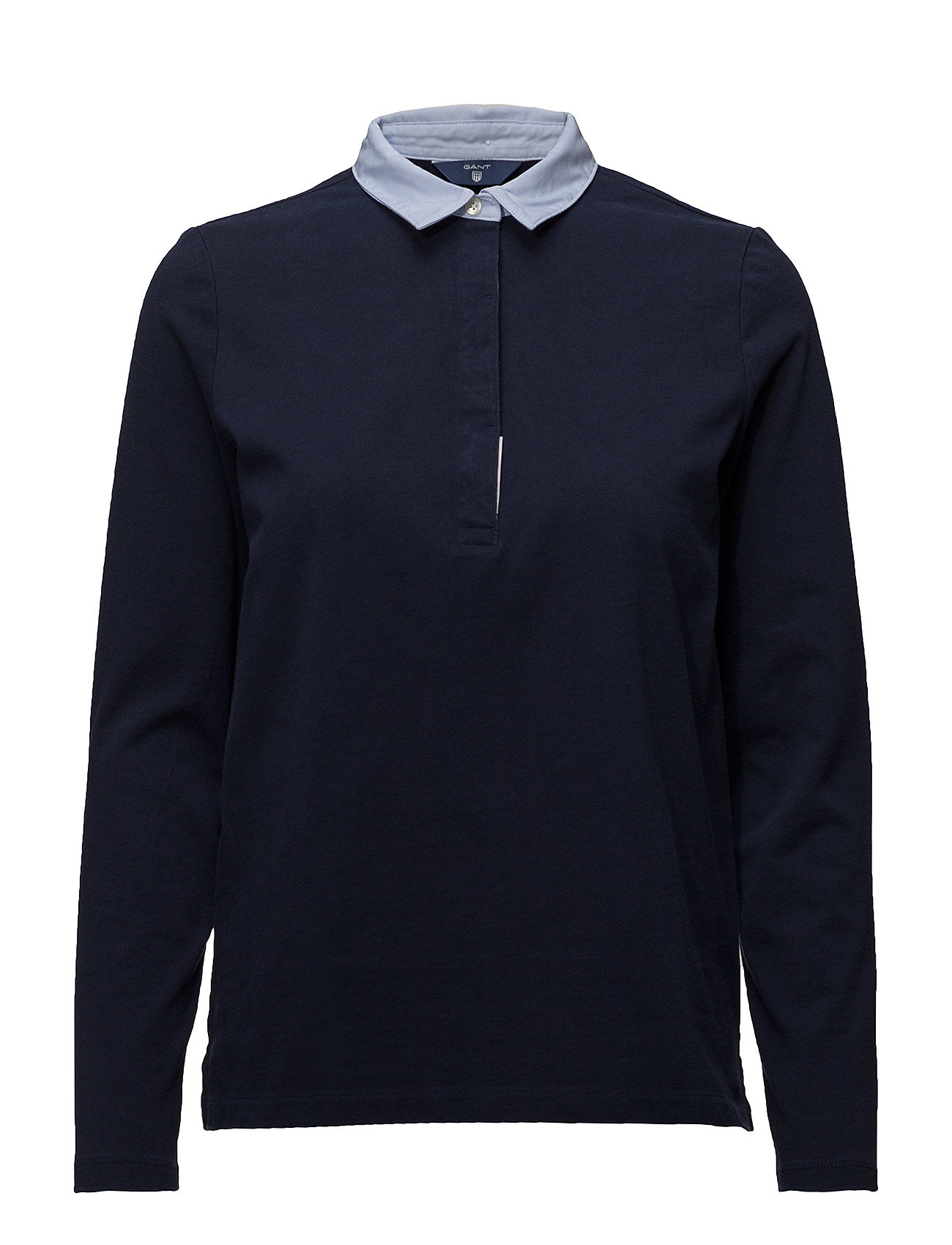 O1 Heavy Rugger Jersey Woven Mix T Shirts Tops Polo Overhemd Zwart Gant gant kopen in de aanbieding