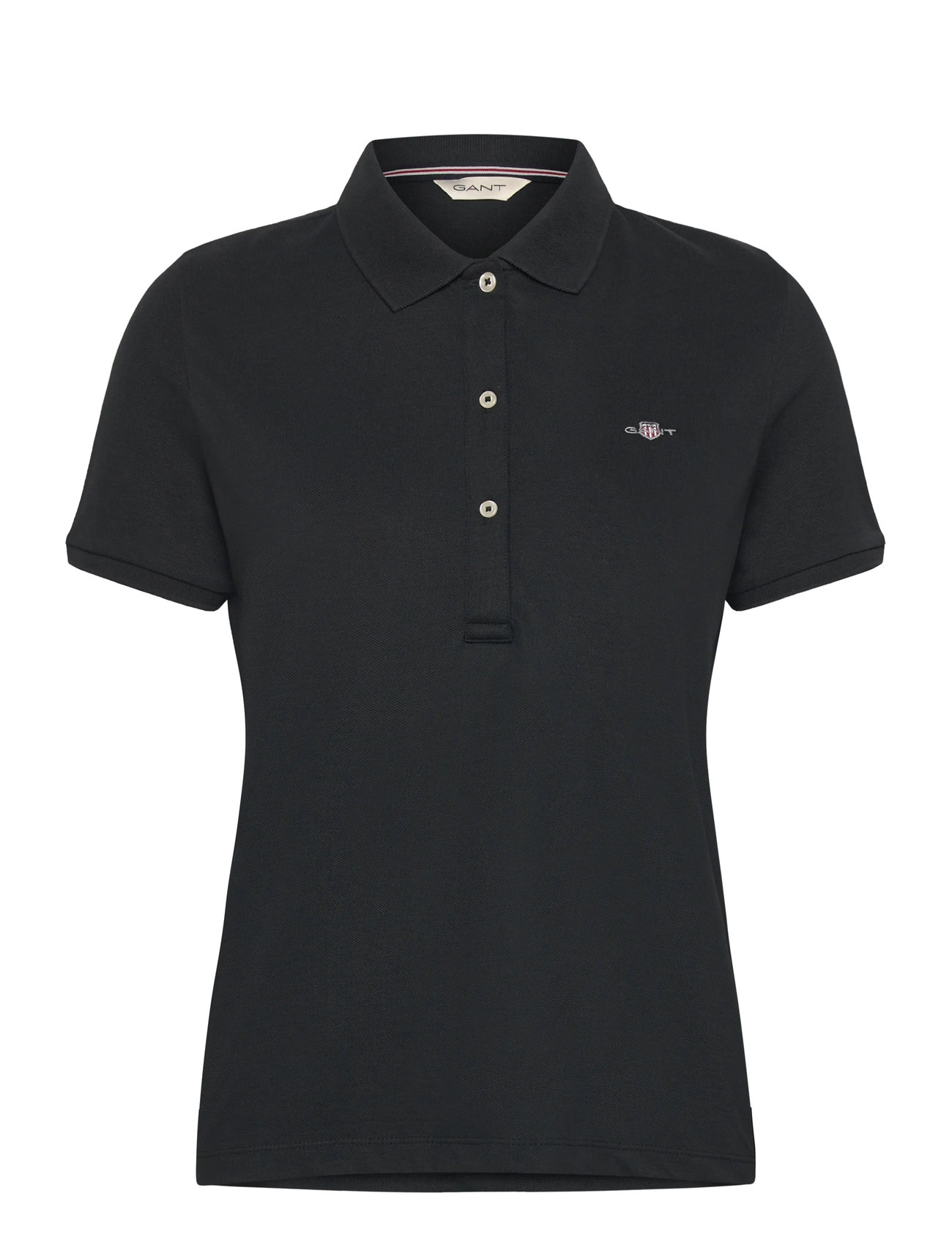 GANT Reg Shield Logo Ss Pique Schwarz - XXXL - Damen