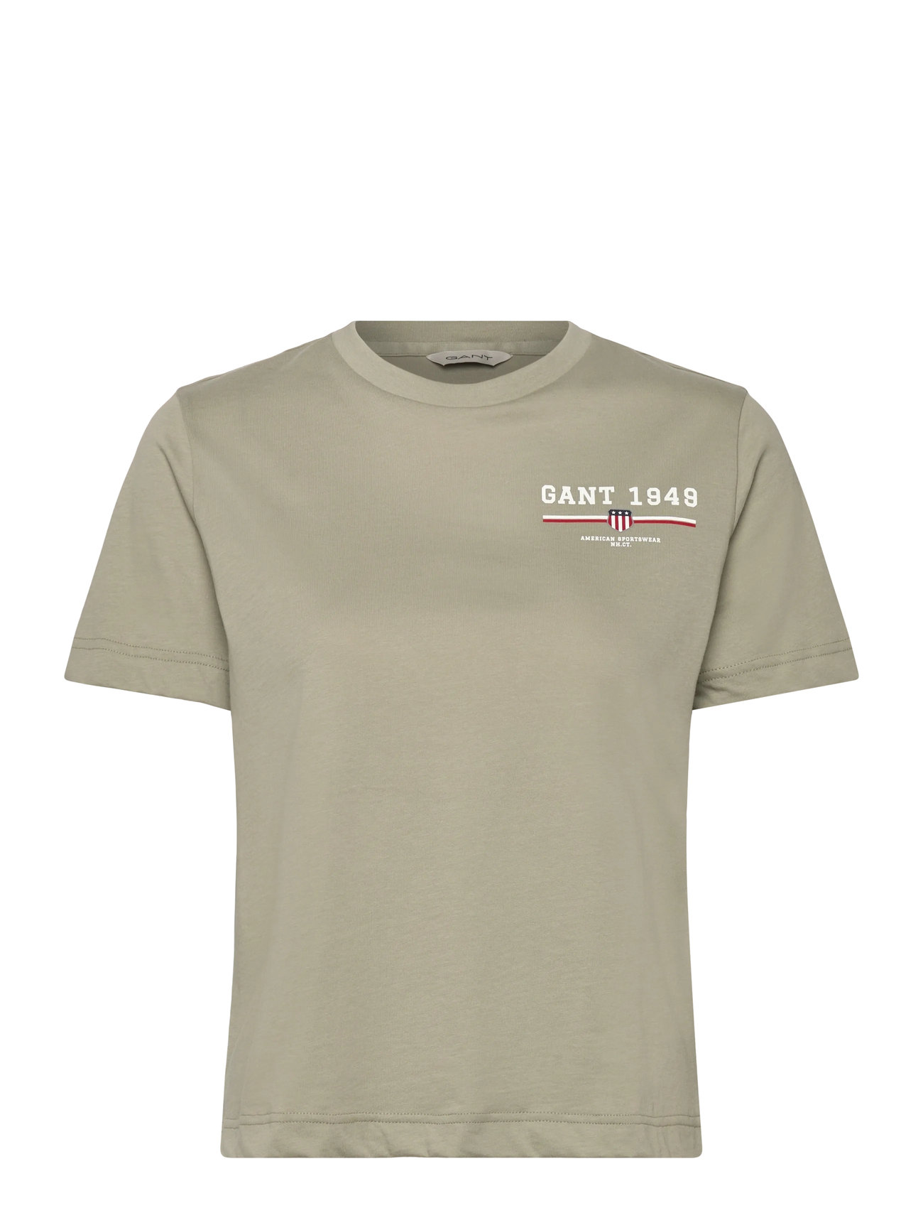GANT Reg Graphic Ss T-Shirt Khaki - S - Damen