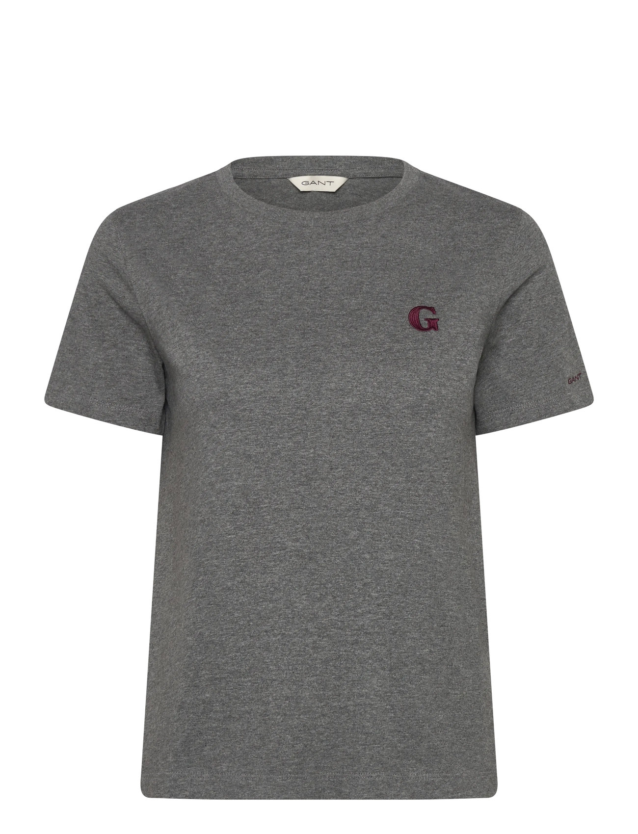 GANT Reg G Badge Ss T-Shirt, M, Grey, T-Shirts & Toppe > Kortærmede, Dame