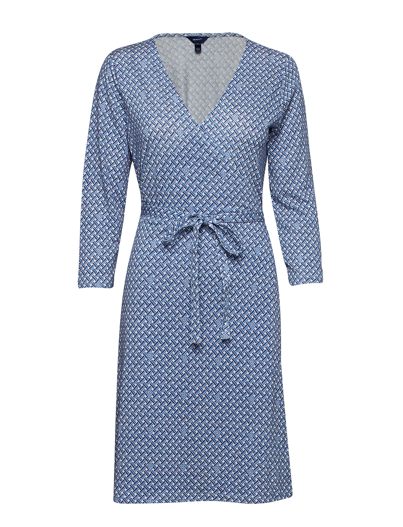 O1 Signature Printed Wrapdress Jurk Knielengte Blauw Gant gant kopen in de aanbieding O1 Signature Printed Wrapdress Jurk Knielengte Blauw Gant gant kopen in de aanbieding