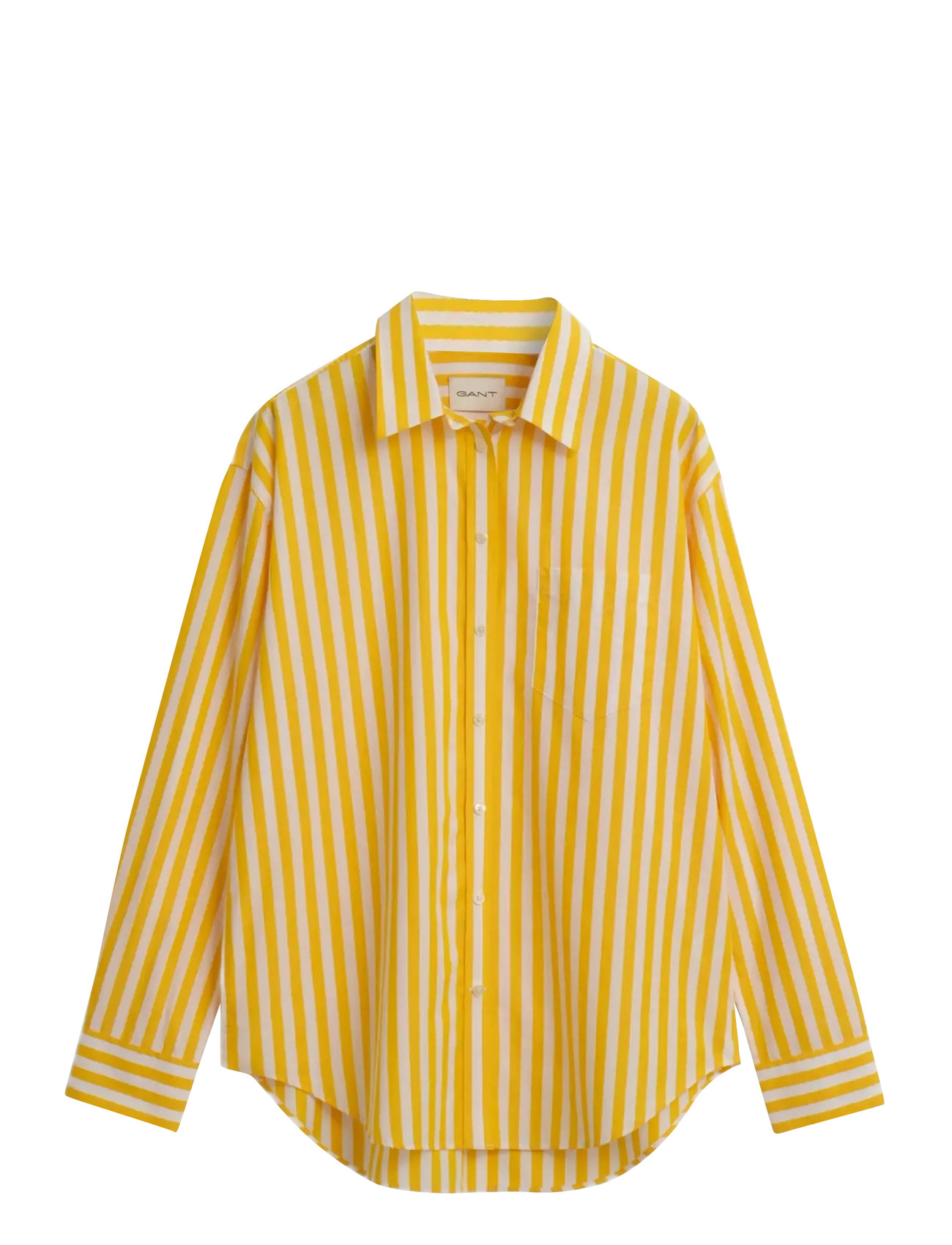 GANT Rel Klassisch Poplin Gestreift Shirt Gelb - 44 - Damen