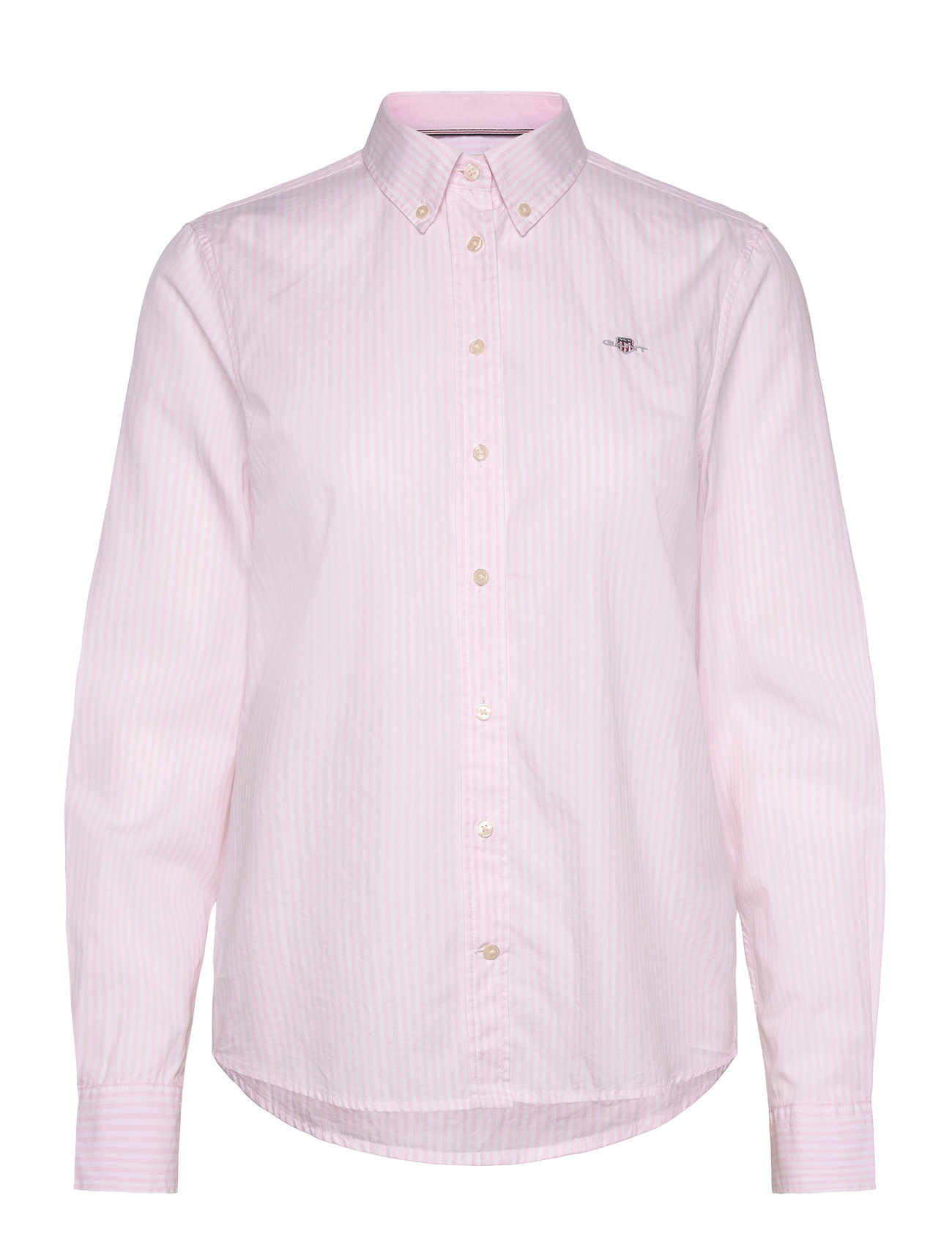 GANT Reg Poplin Banker Gestreift Shirt Pink - 46 - Damen