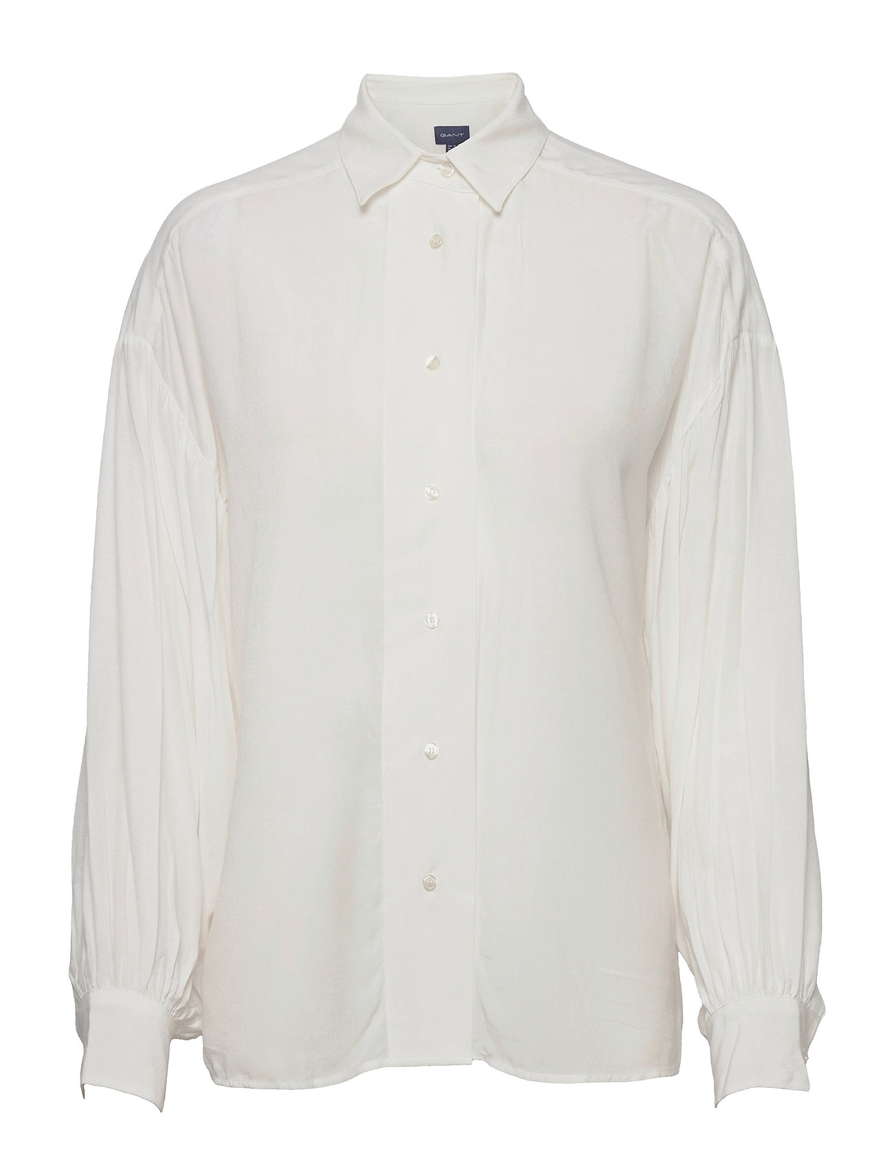 D2. Drapy Puff Sleeve Shirt Pitkähihainen Paita Valkoinen GANT