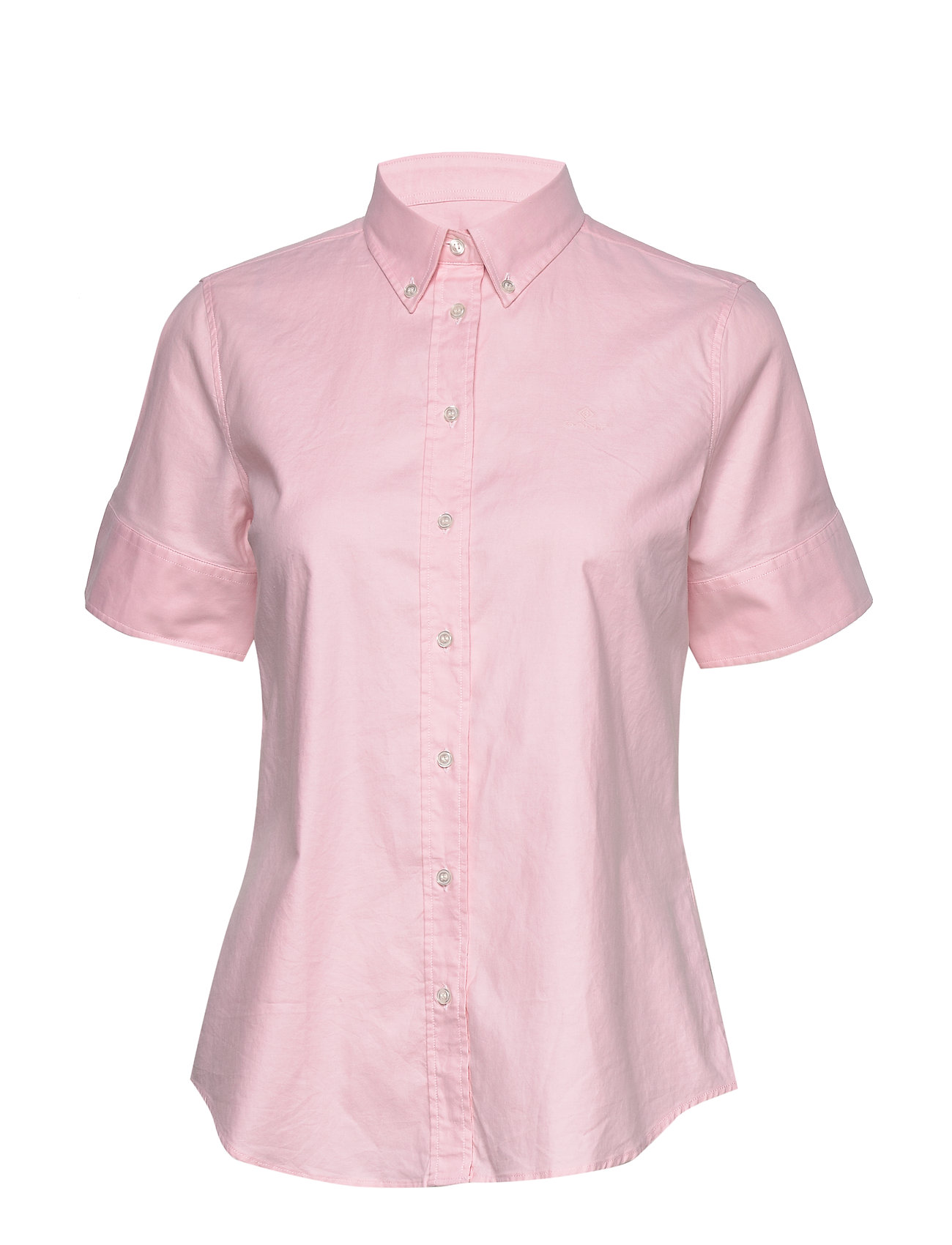 Stretch Oxford Solid Ss Shirt Lyhythihainen Paita Vaaleanpunainen GANT
