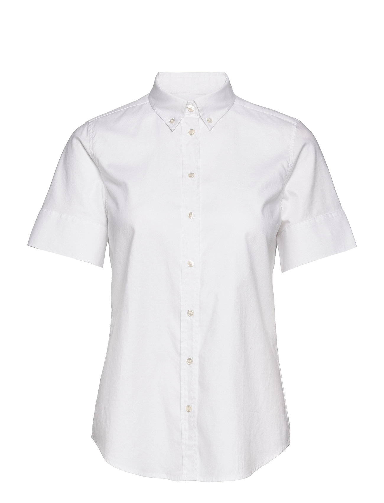 Stretch Oxford Solid Ss Shirt Lyhythihainen Paita Valkoinen GANT