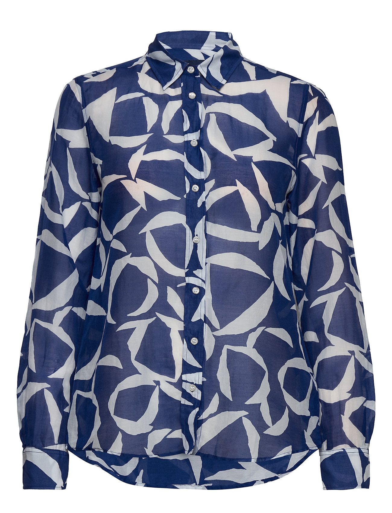 D1. Crescent Bloom Co Silk Shirt Pitkähihainen Paita Sininen GANT
