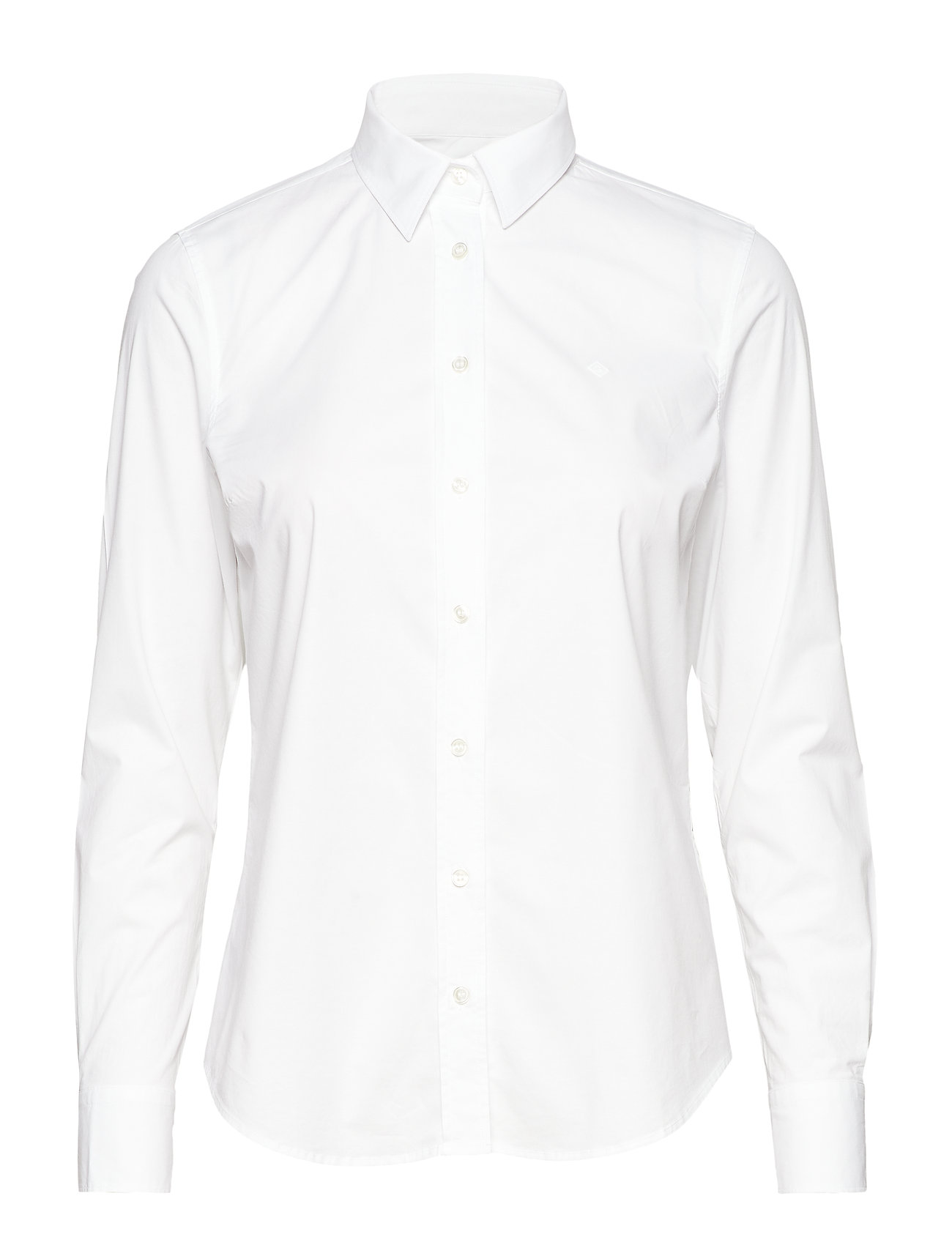 Solid Stretch Broadcloth Shirt Overhemd Met Lange Mouwen Wit Gant gant kopen in de aanbieding