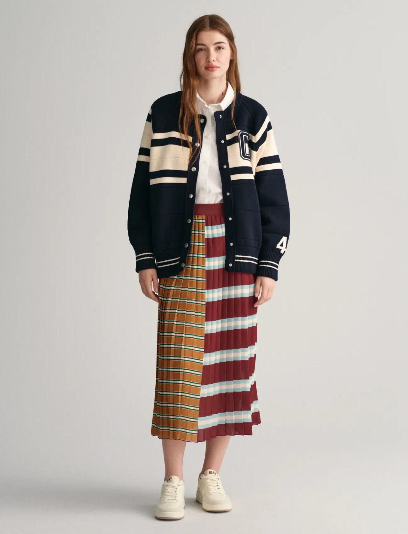 GANT Striped Pleated Skirt, 34, Multi/patterned, Nederdele > Maxi, Dame