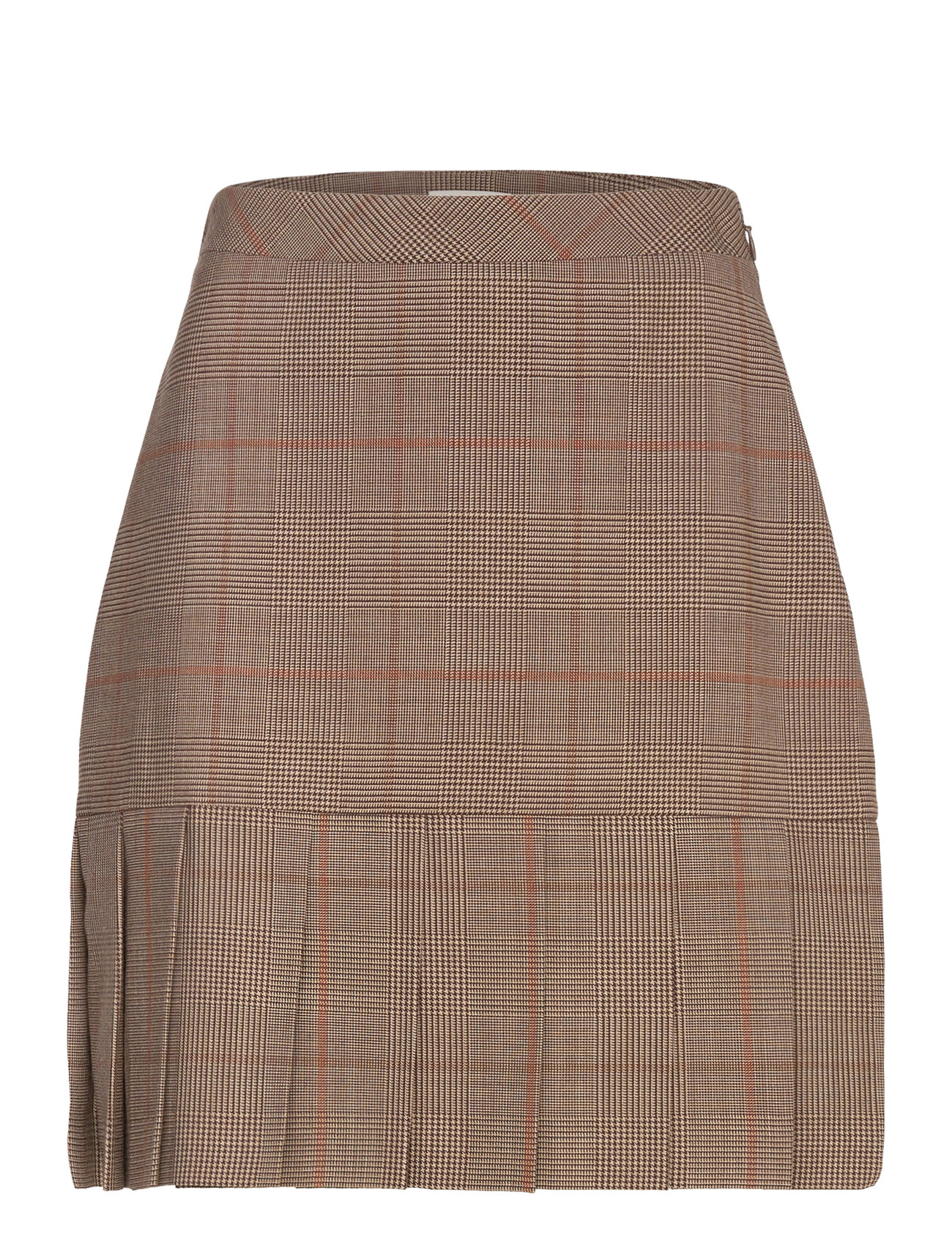 GANT Checked Pleated Skirt Brun