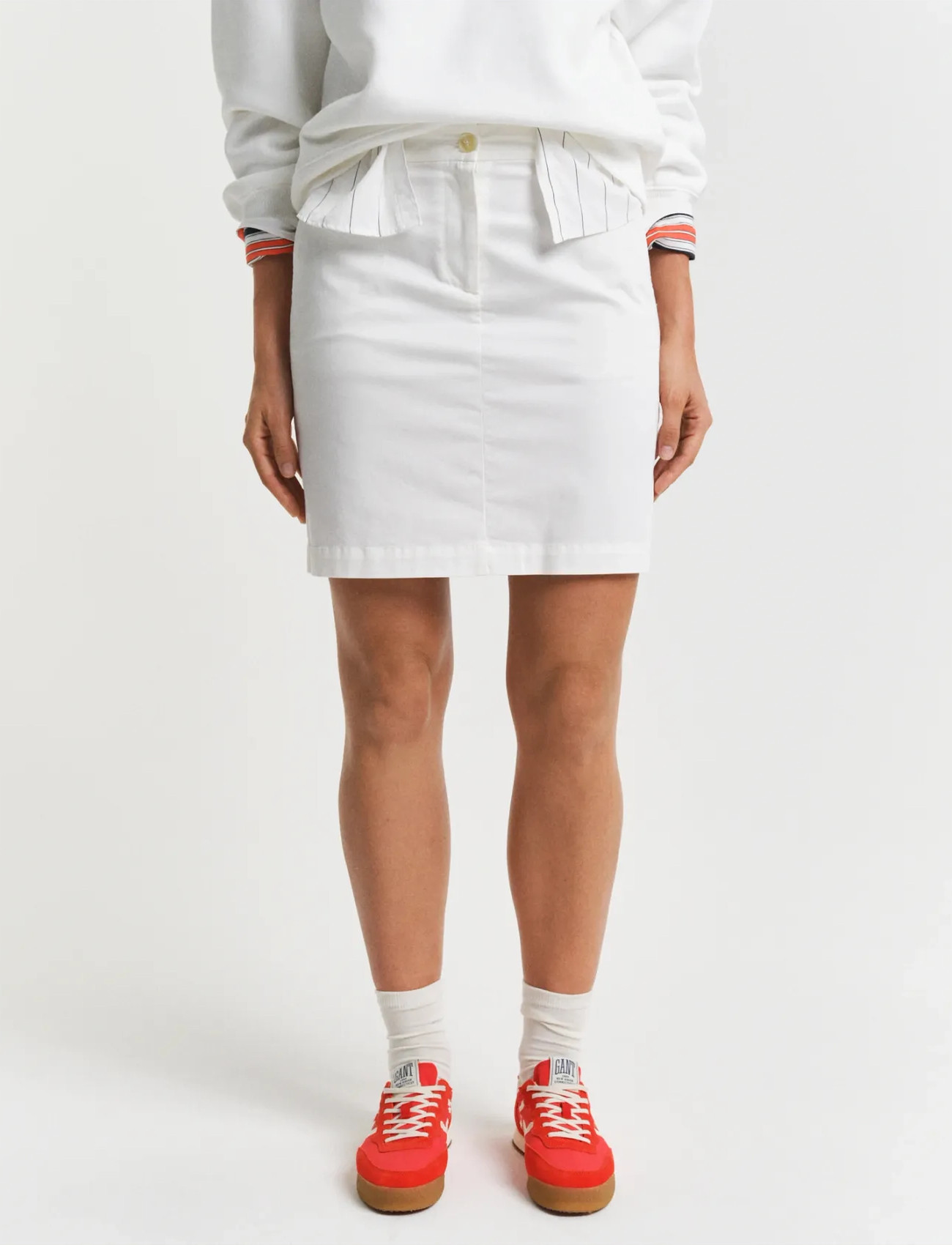GANT Chino Skirt, 34, White, Nederdele > Korte Nederdele, Dame