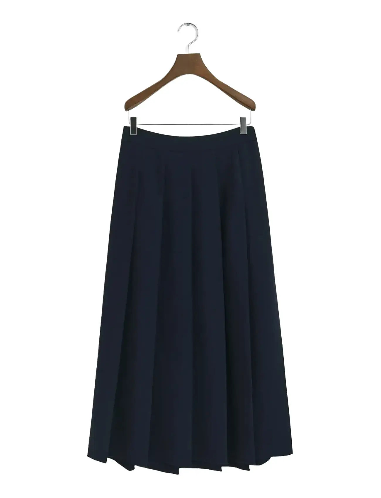 GANT Wide Pleated Midi Rock Navy - 40 - Damen