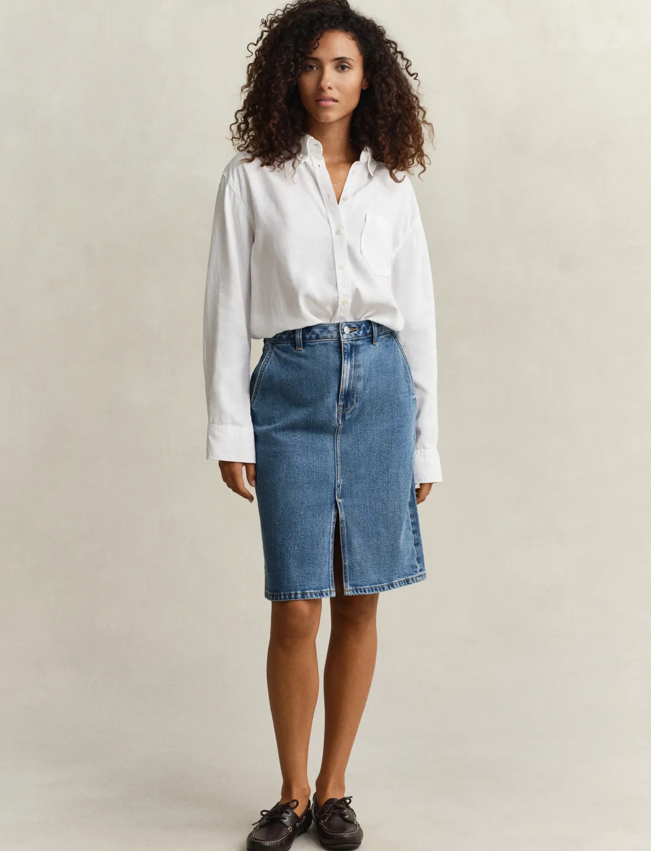 GANT Denim Pencil Skirt, 44, Blue, Nederdele > Denim Nederdele, Dame