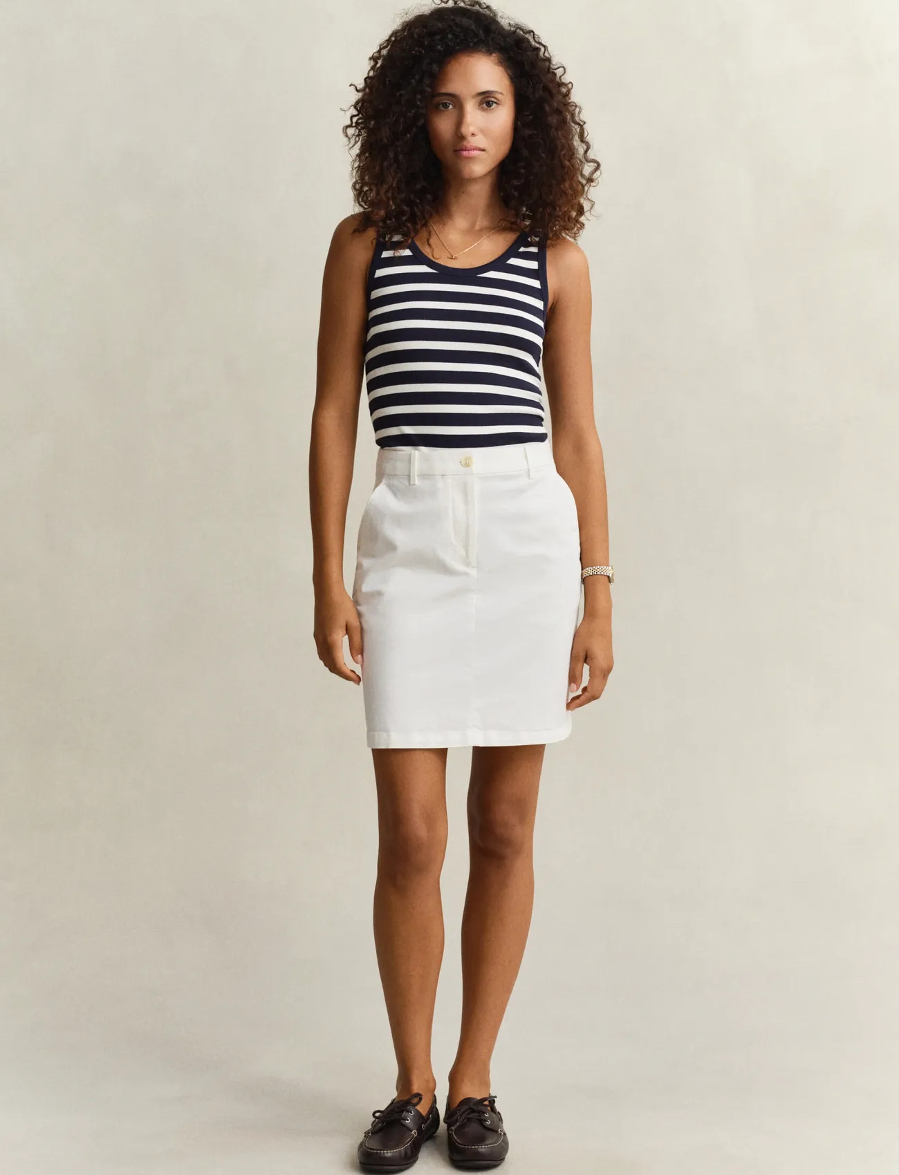 GANT Chino Skirt, 40, White, Nederdele > Korte Nederdele, Dame
