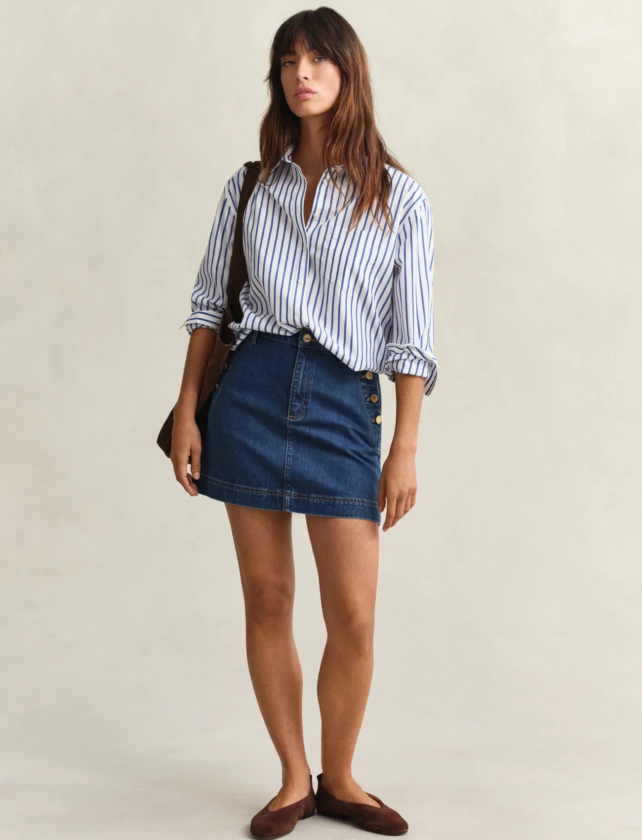 GANT Denim Nautical Mini Skirt, 42, Blue, Nederdele > Korte Nederdele, Dame