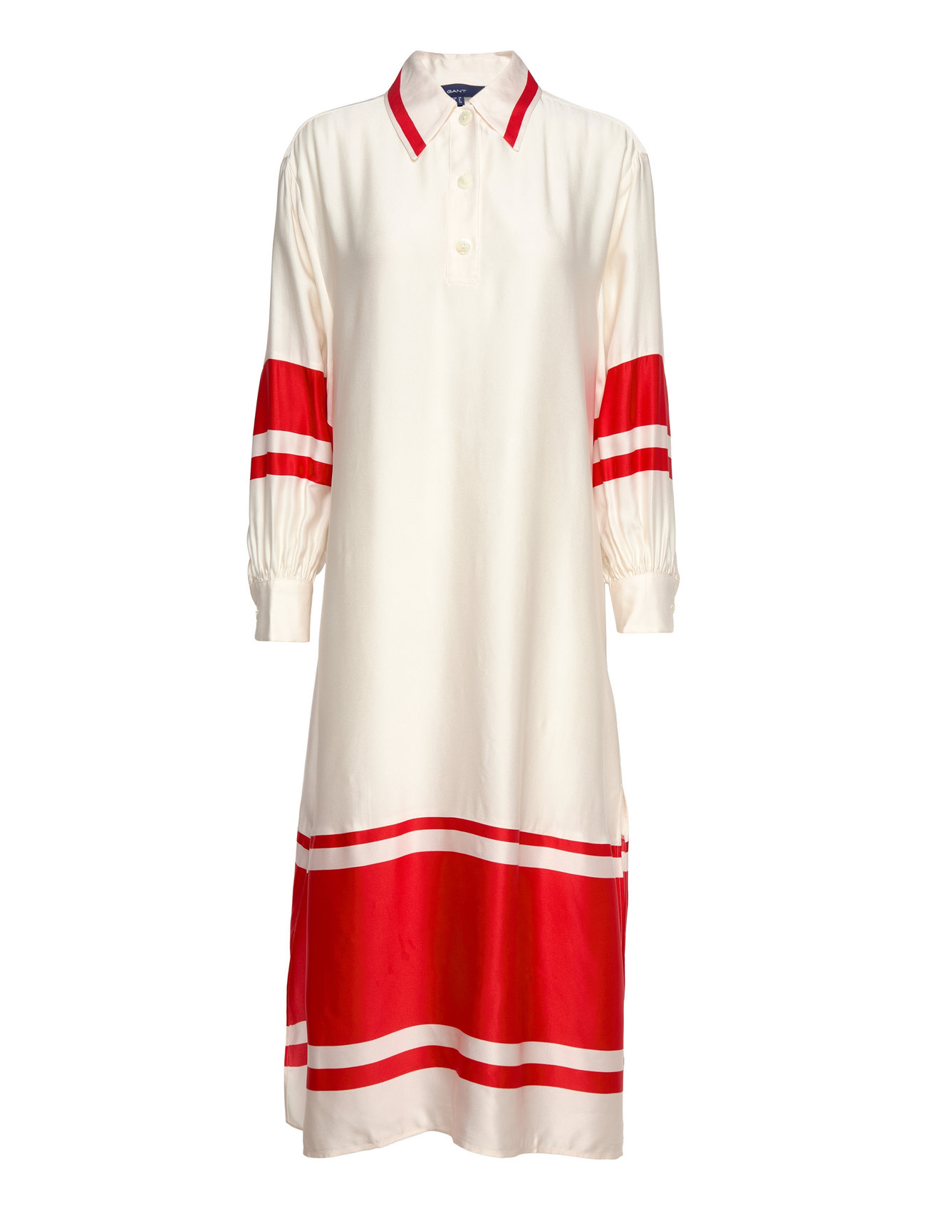 D2. Stripe Detail Dress Knælang Kjole White GANT