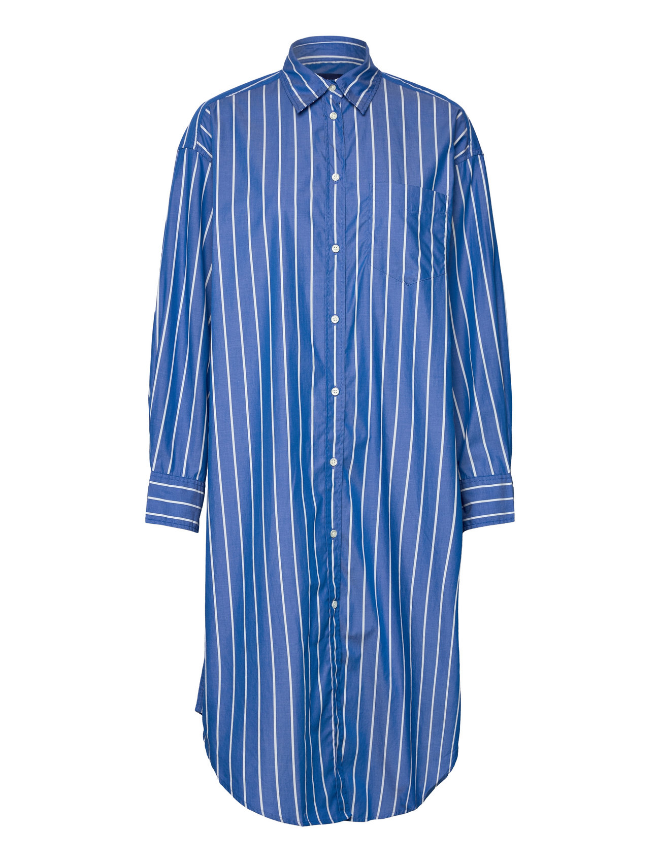 Os Striped Shirt Dress Knælang Kjole Blue GANT