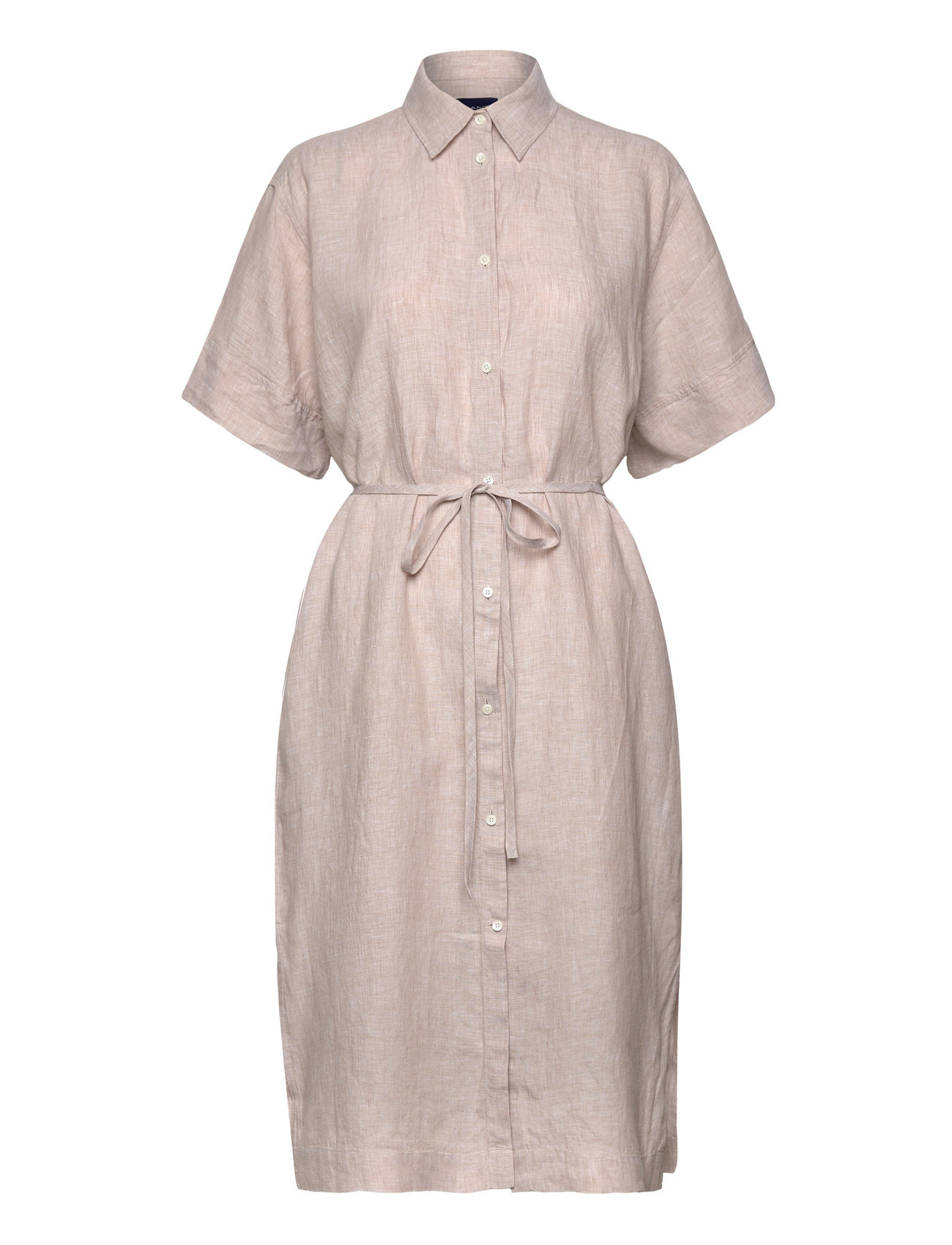 GANT Light Grey Dahlia Print Flared Short Sleeves Dress Size EU 44 UK 16 US  14
