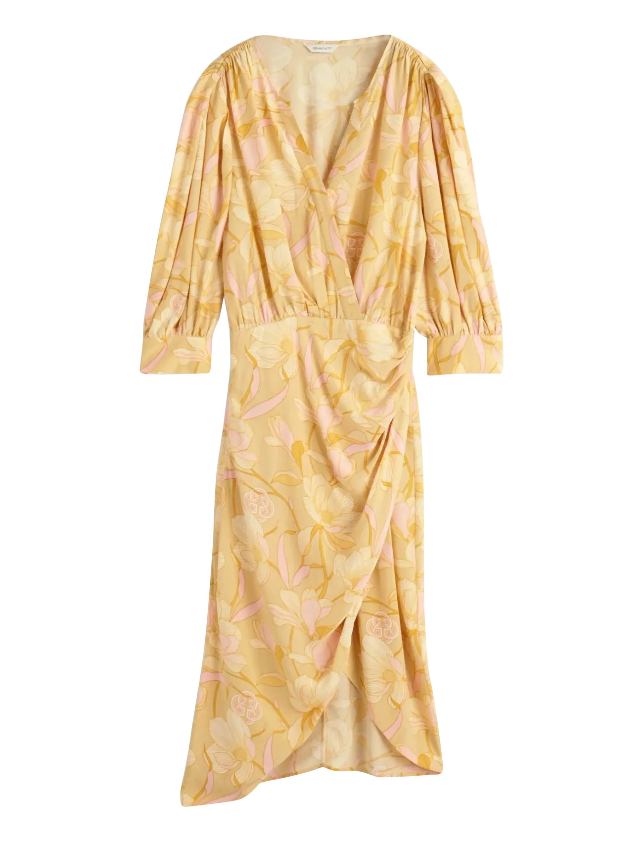 GANT Reg Magnolia Print Wrap Kleid Gelb - 40 - Damen