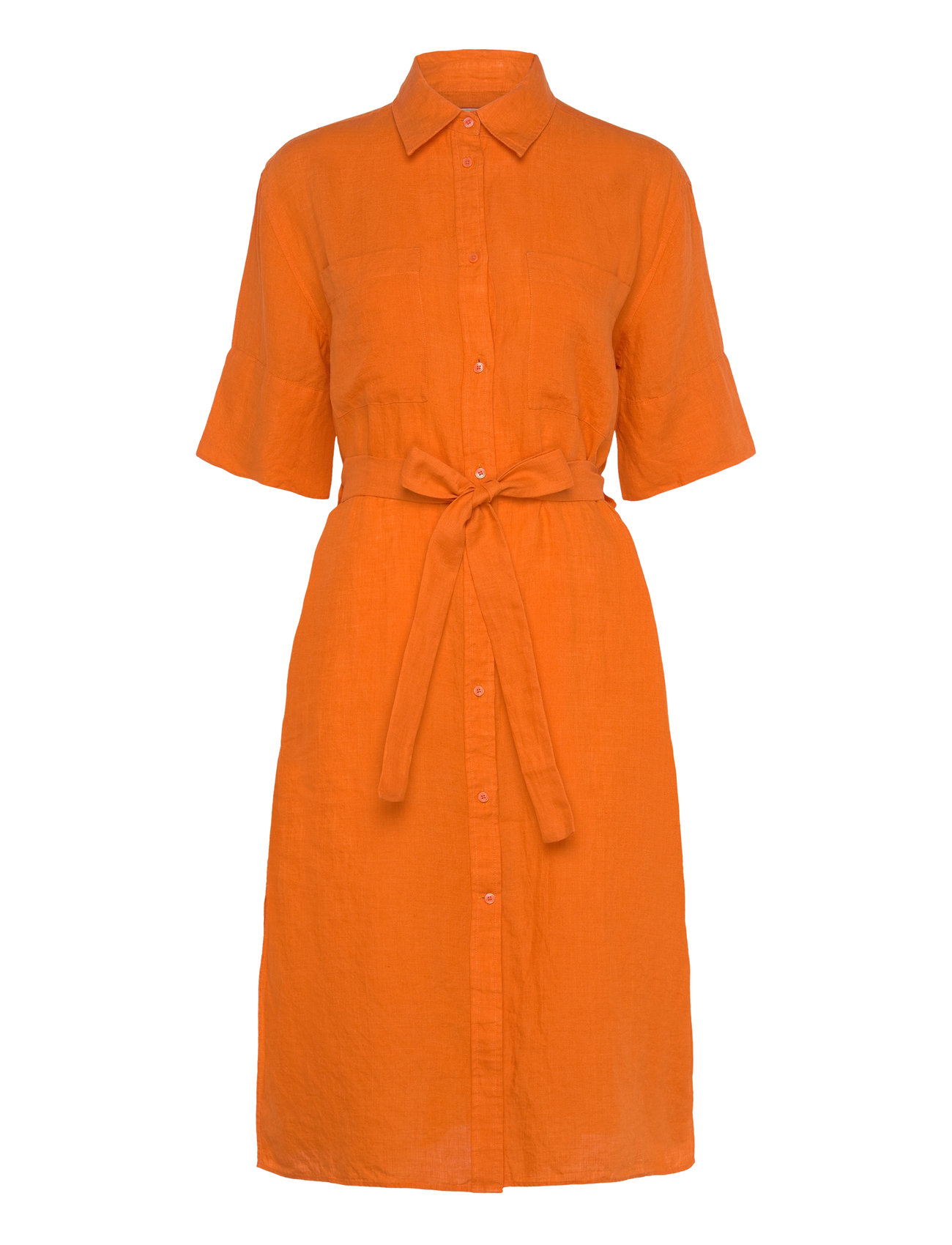 Rel Linen Ss Shirt Dress Knælang Kjole Orange GANT
