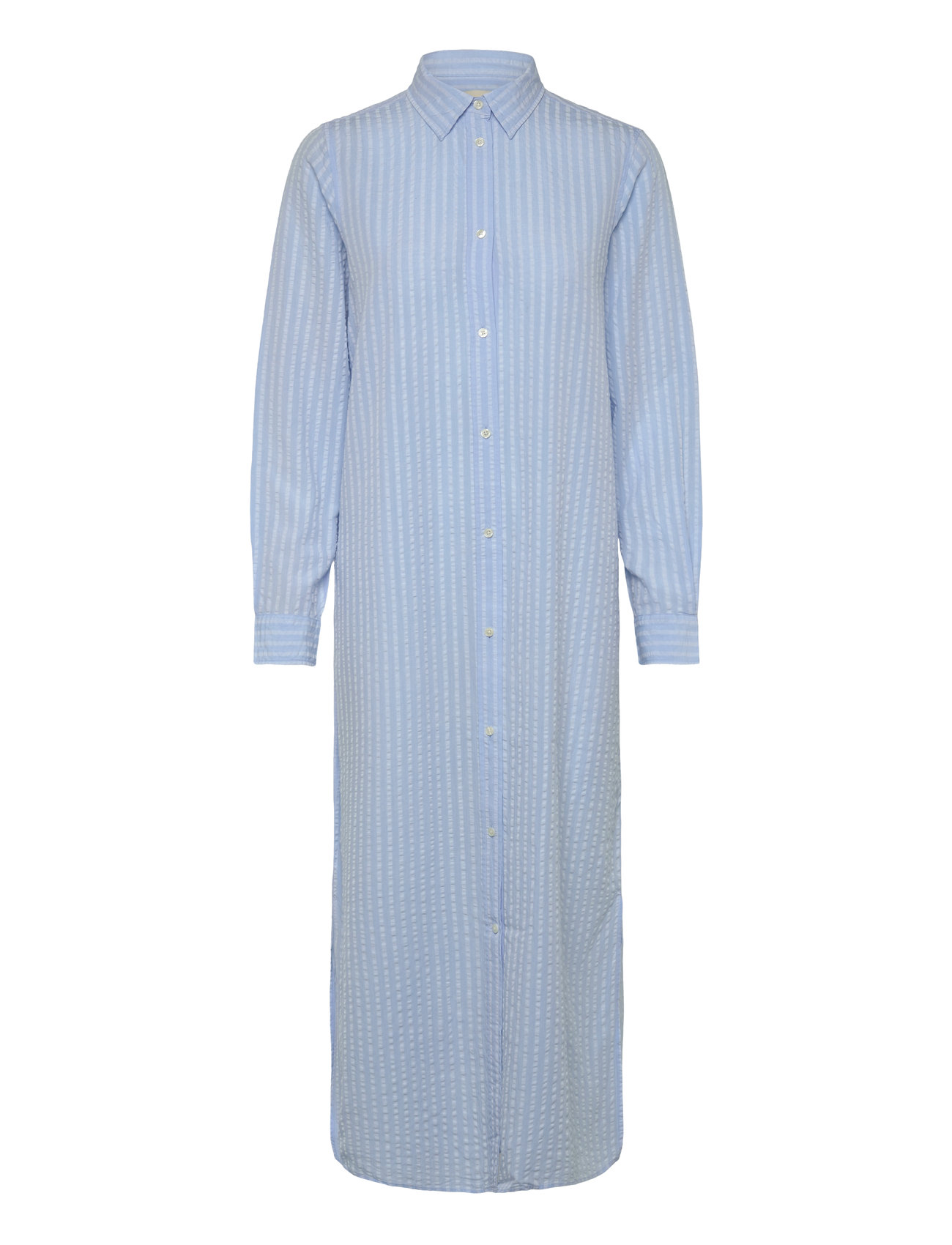 Rel Tonal Striped Seersucker Dress Knelang Kjole Blue GANT