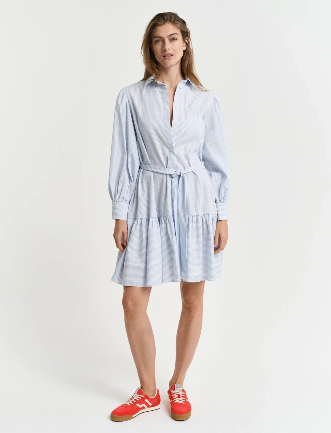 GANT Reg Classic Poplin Striped Dress, 40, Purple, Kjoler > Skjortekjoler, Dame