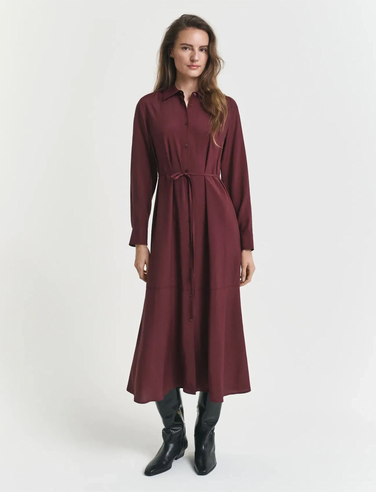 GANT Midi Viscose Shirt Dress, 42, Multi/patterned, Kjoler > Knælange Og Midi, Dame