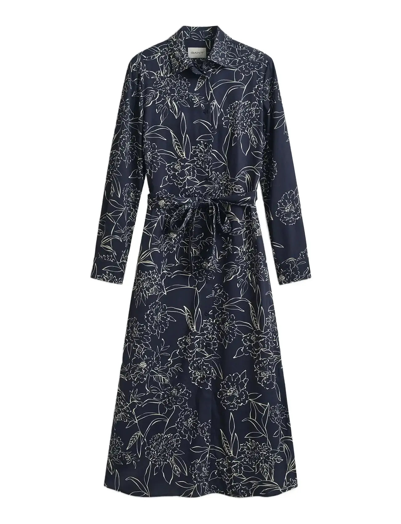 GANT Floral Print Ls Shirt Kleid Navy - 42 - Damen
