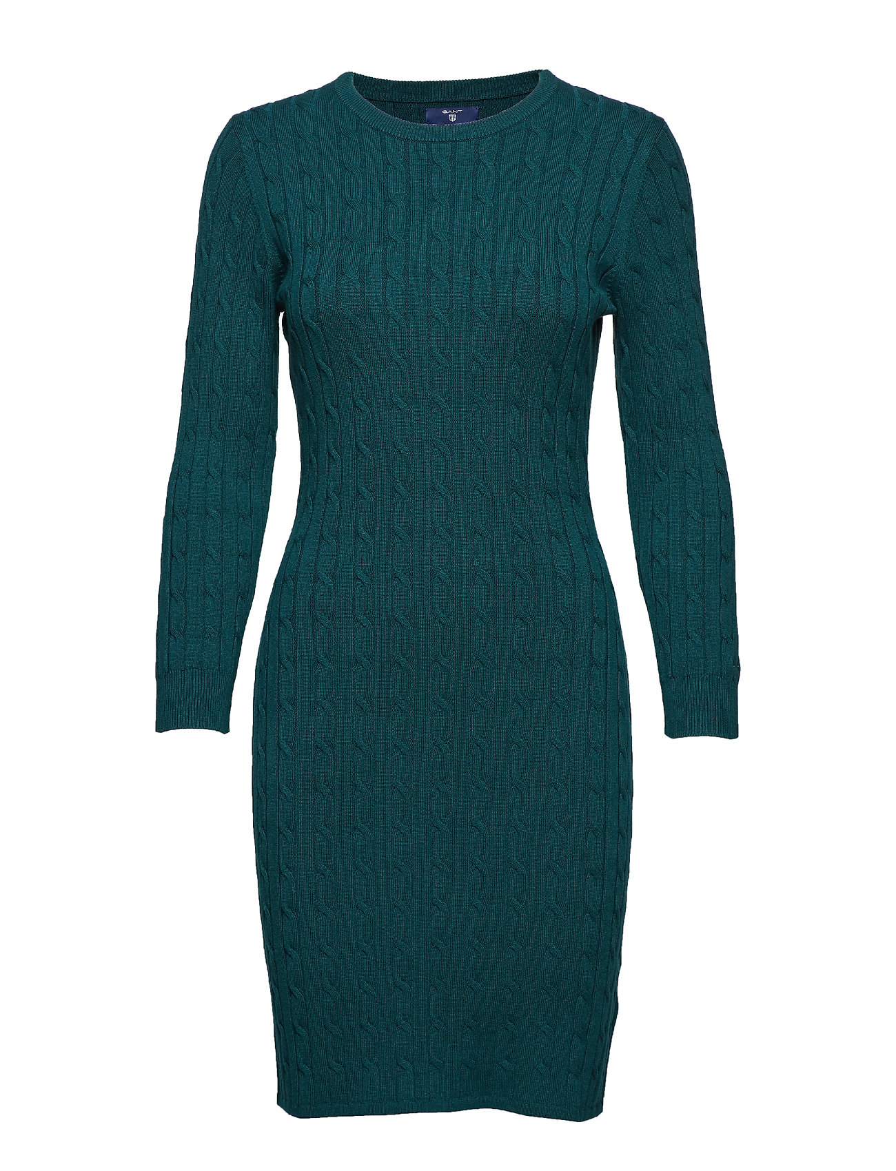 Stretch Cotton Cable Dress Gebreide Jurk Groen Gant gant kopen in de aanbieding Stretch Cotton Cable Dress Gebreide Jurk Groen Gant gant kopen in de aanbieding