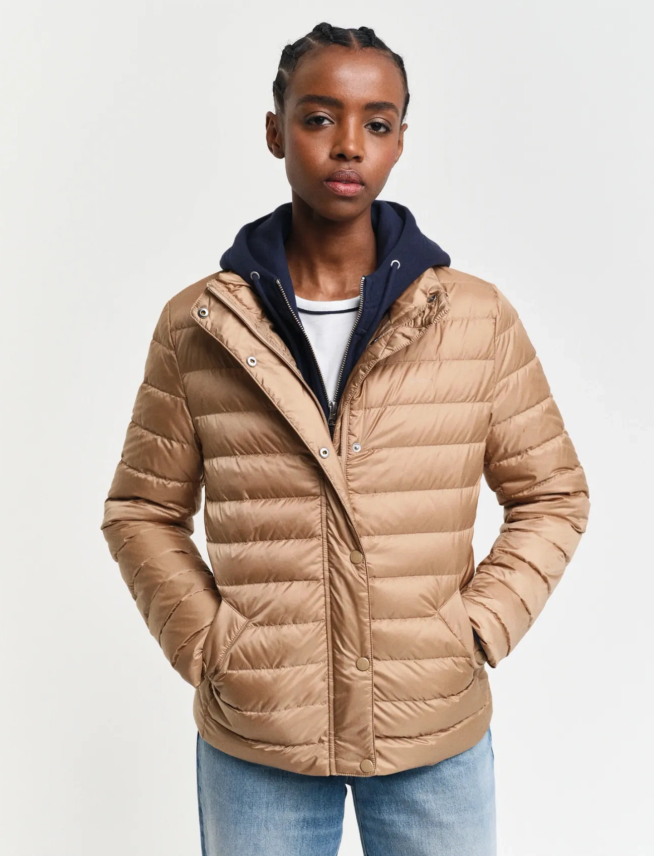 GANT Light Down Jacket, L, Beige, Jakker > Vatteret Jakke, Dame