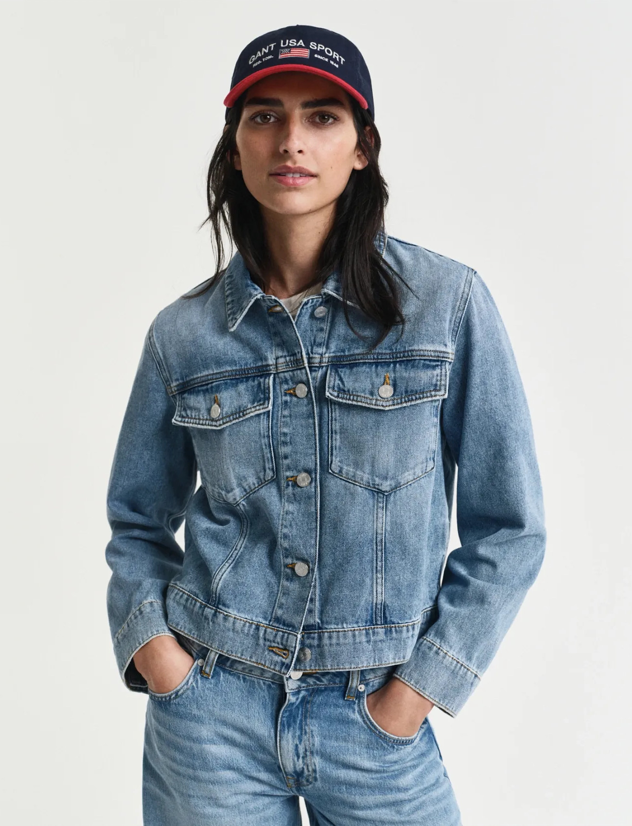 GANT Denim Jacket, L, Blue, Jakker > Denim, Dame