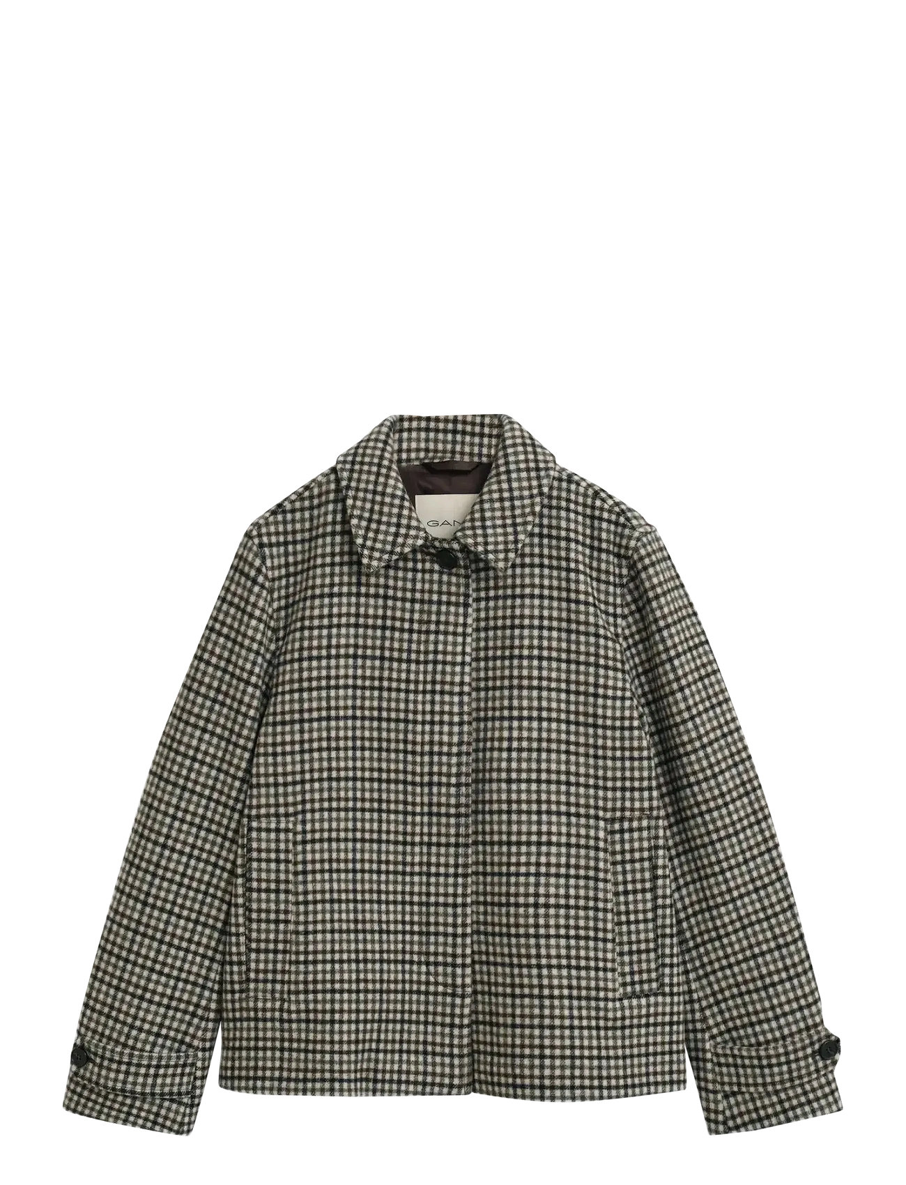 GANT Checked Kurz Wolle Blend Car Mantel Patterned - M - Damen