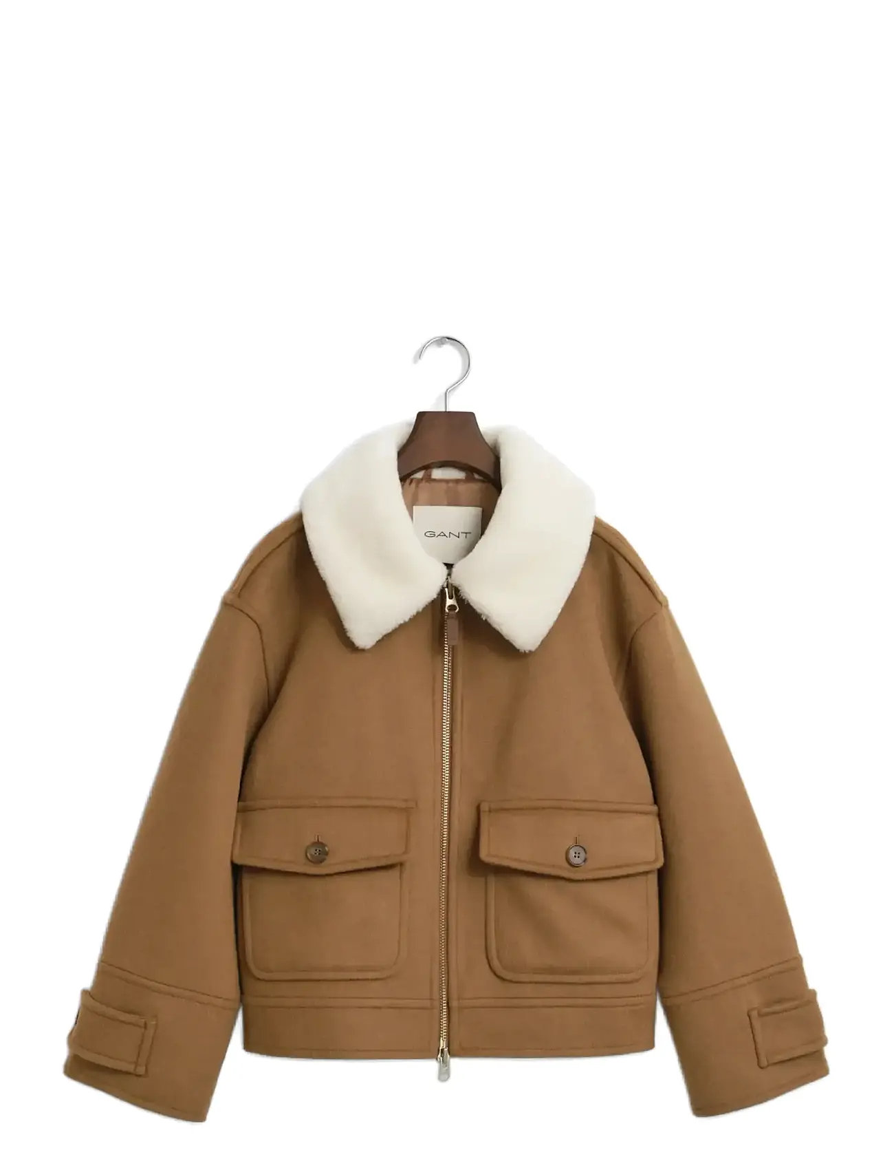GANT Wolle Blend Flight Jacke Braun - XL - Damen